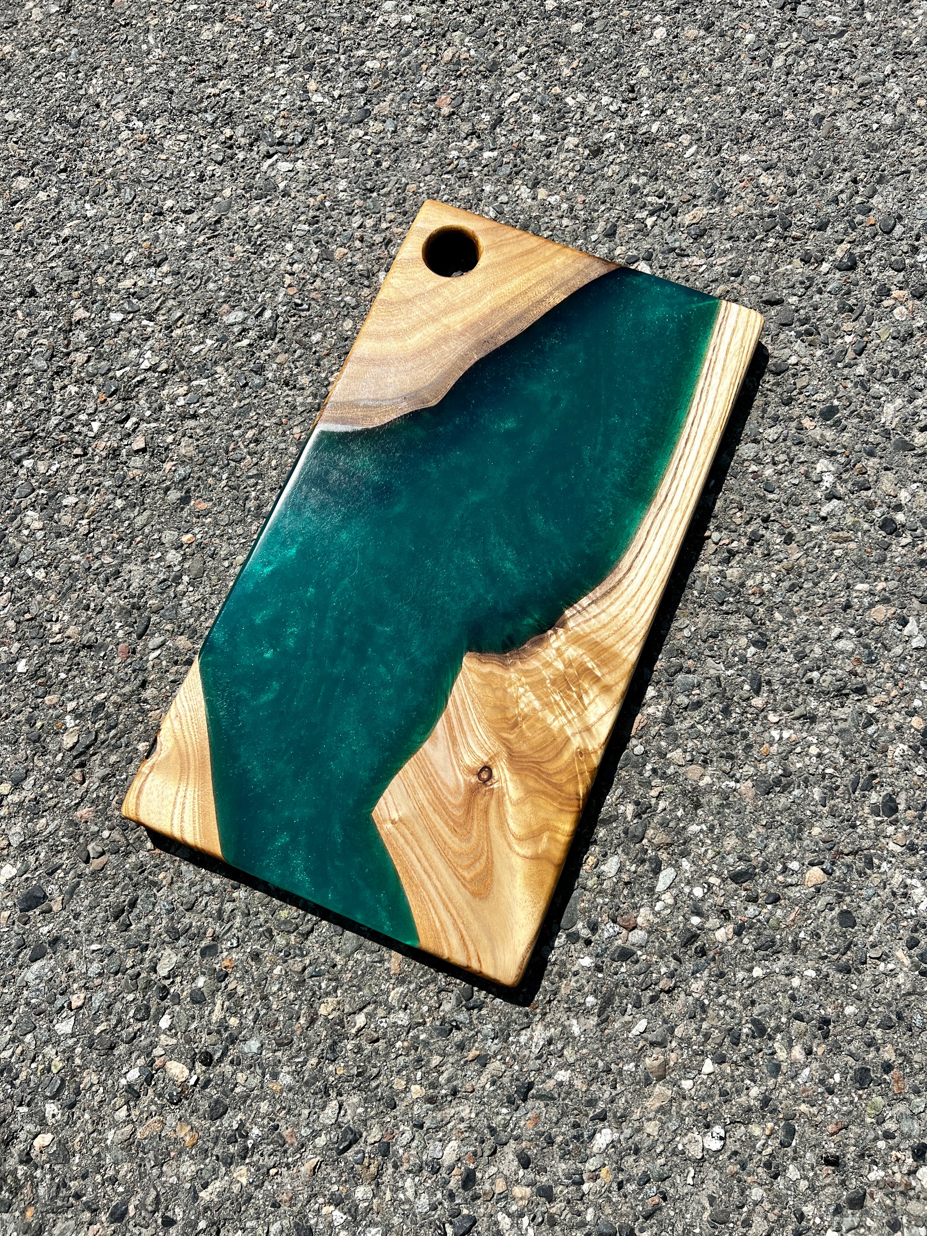 Catalpa & Emerald Green Resin Charcuterie Board