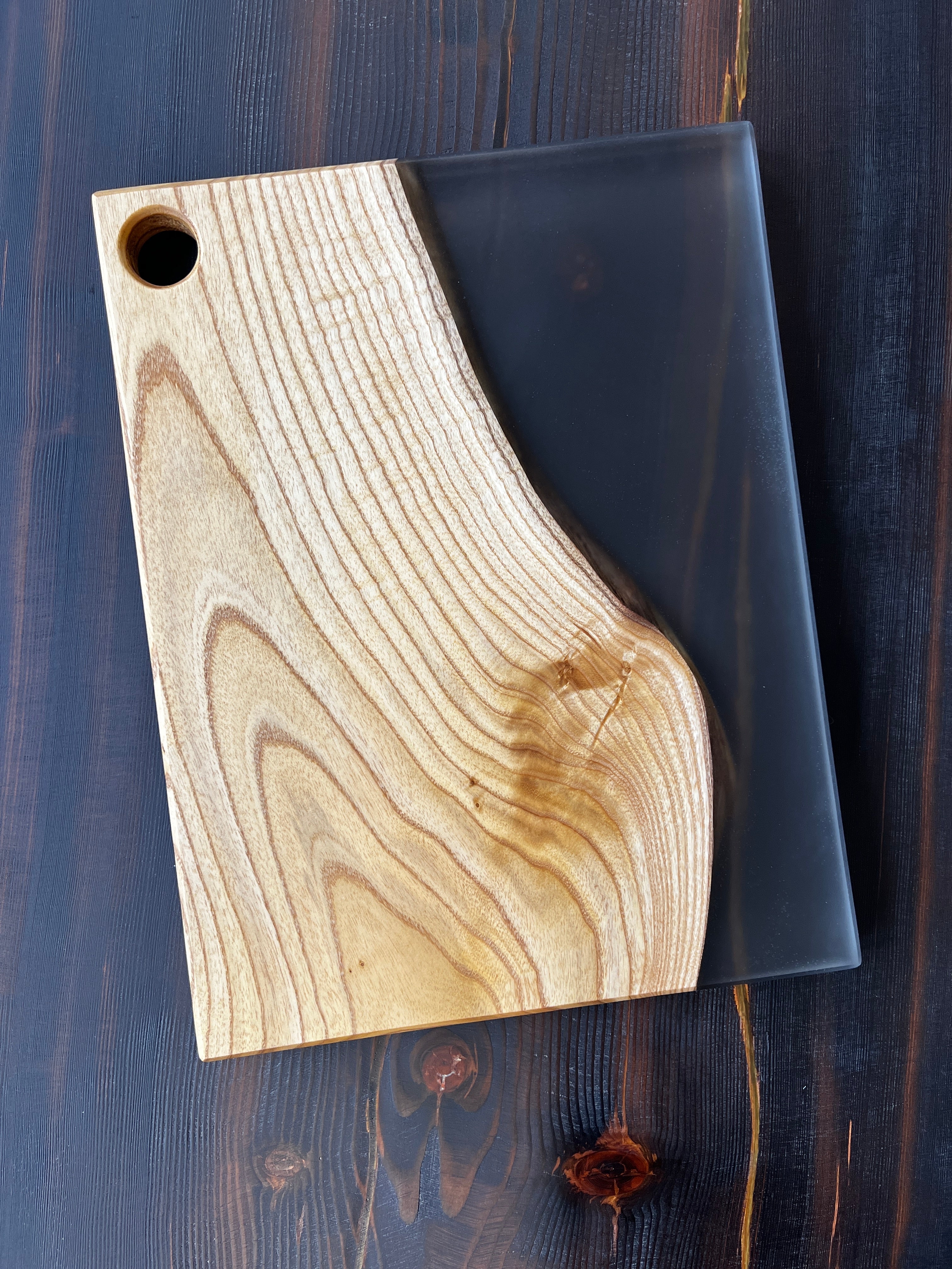 Catalpa & Smoke Gray Resin Charcuterie Board