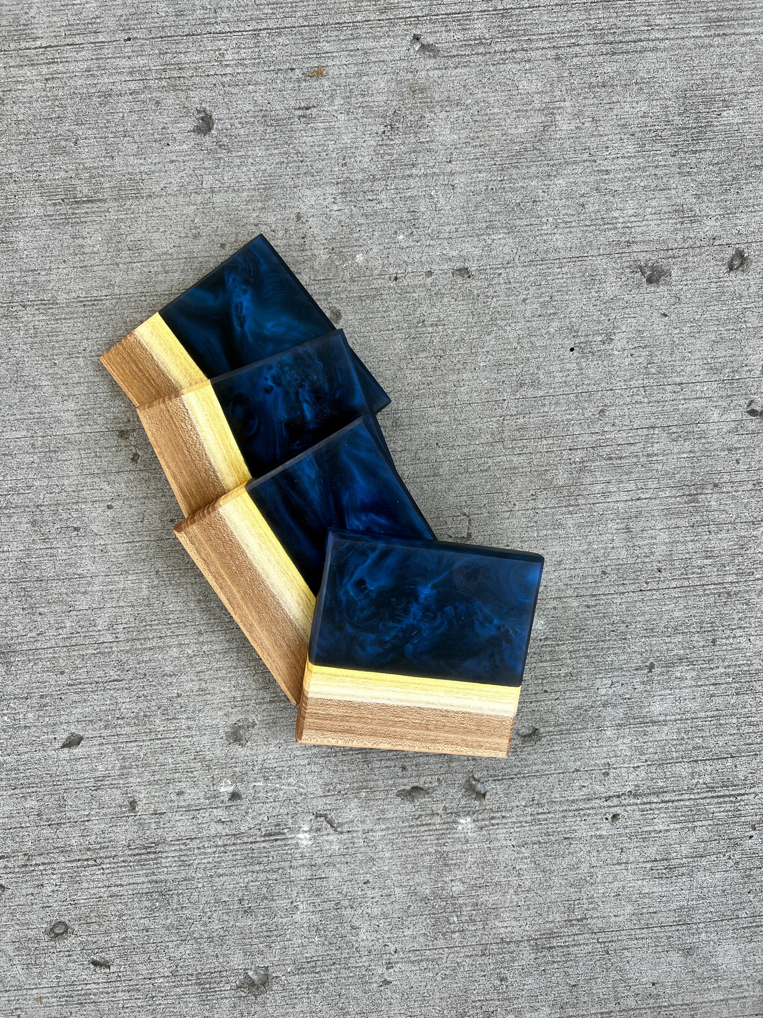 Chinese Elm & Midnight Coaster Set