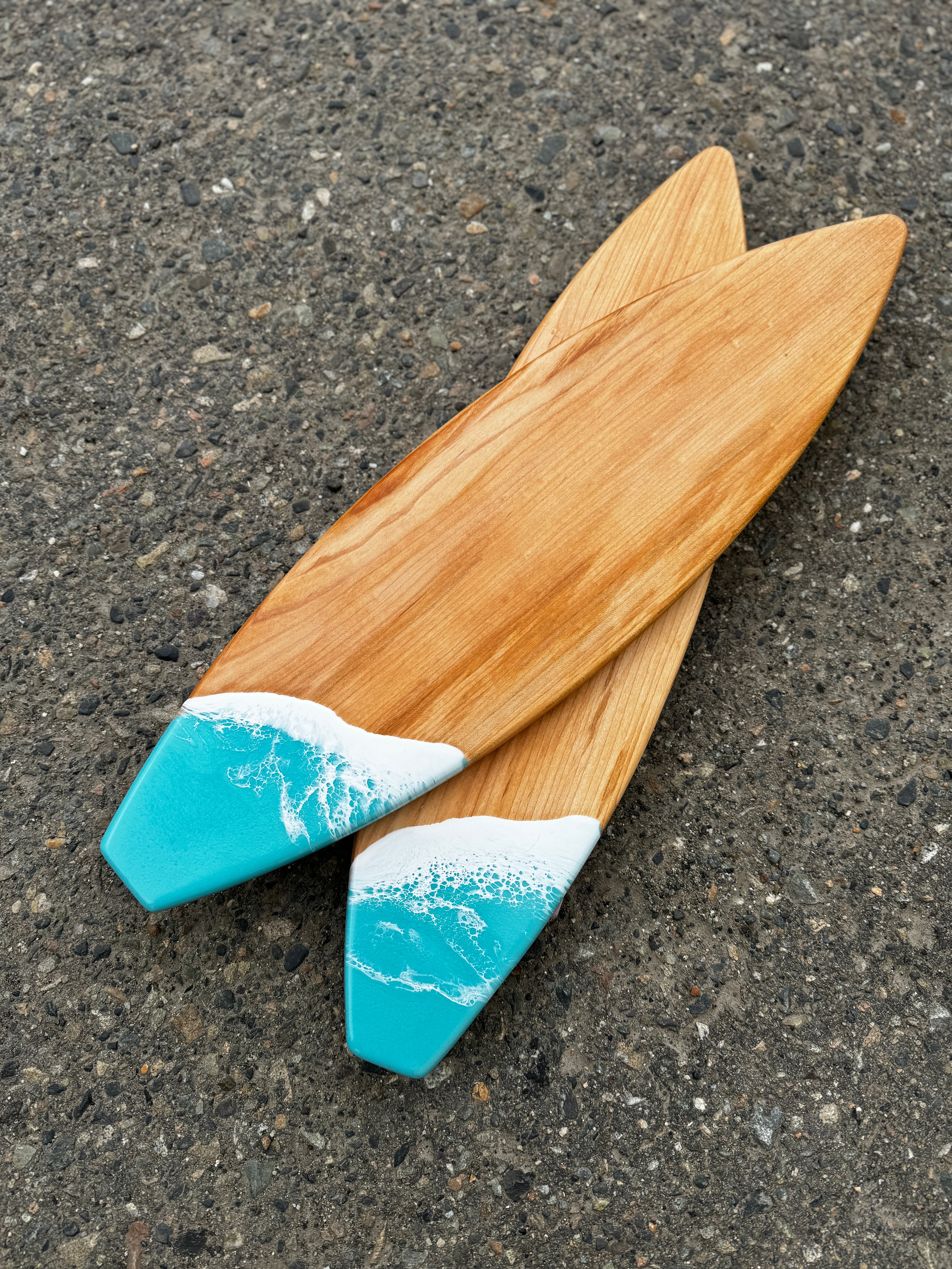 Turquoise Wave Surfboard Serving Board
