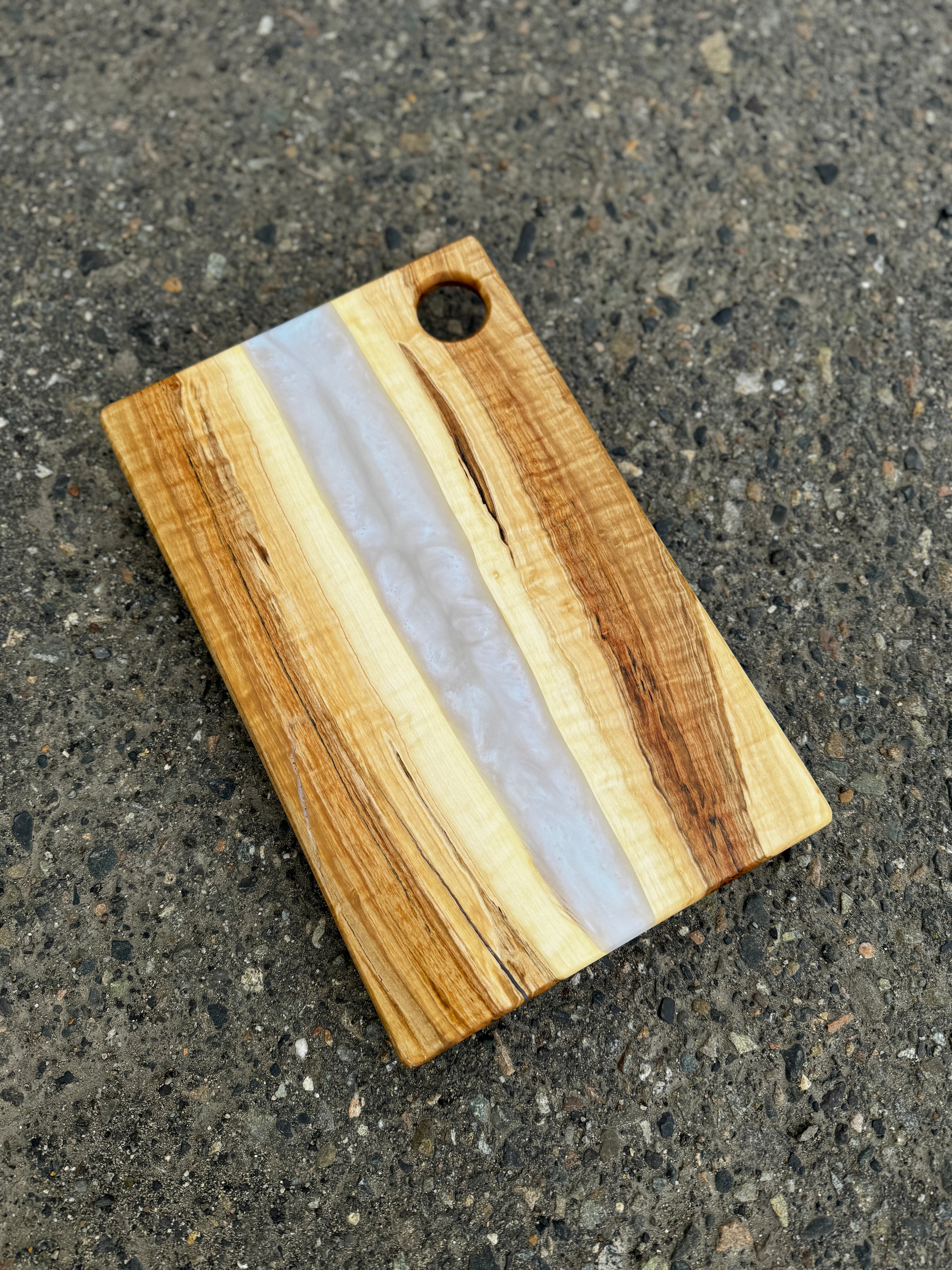 Maple & Ghost Blue Resin Charcuterie Board