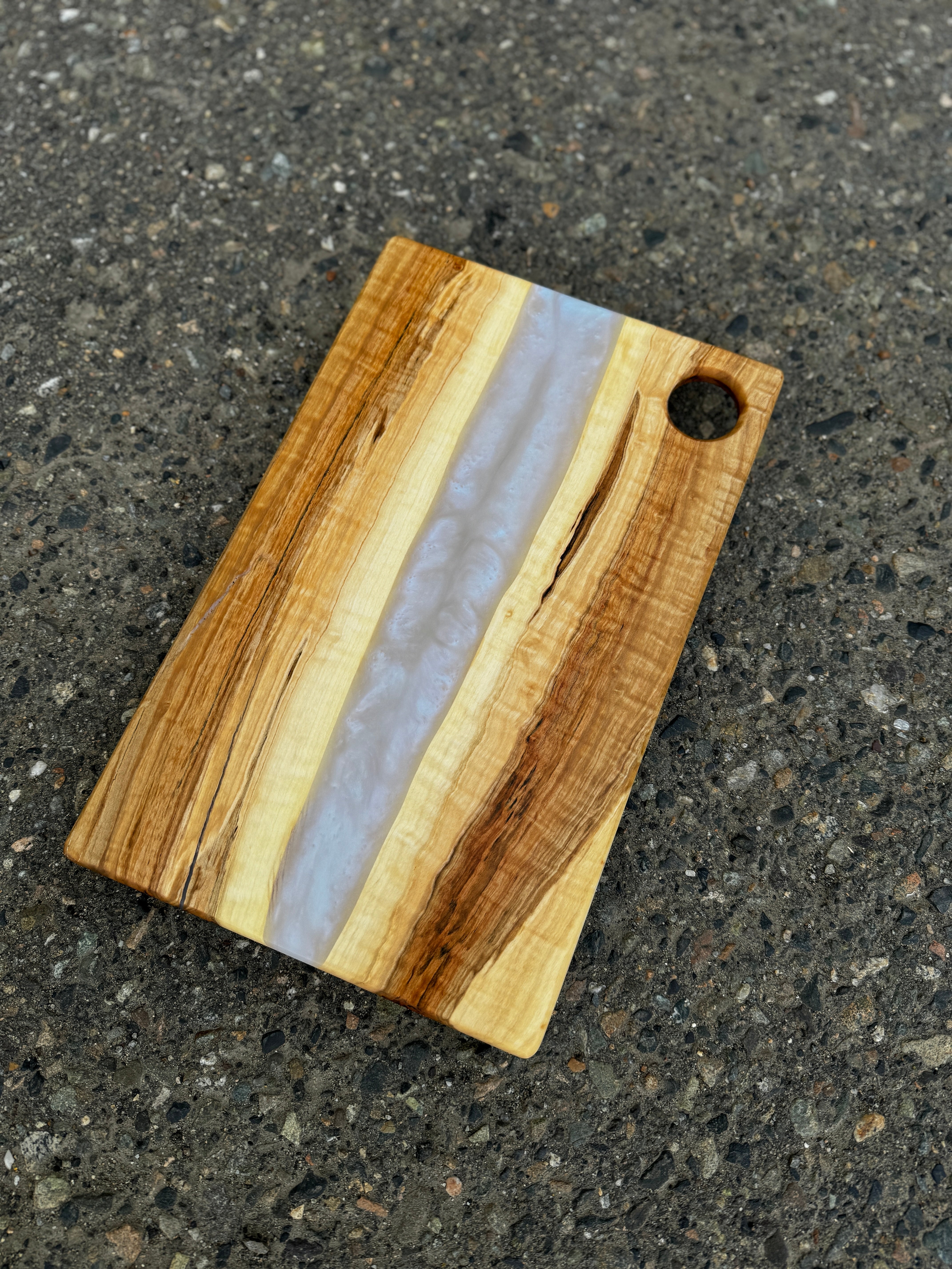 Maple & Ghost Blue Resin Charcuterie Board