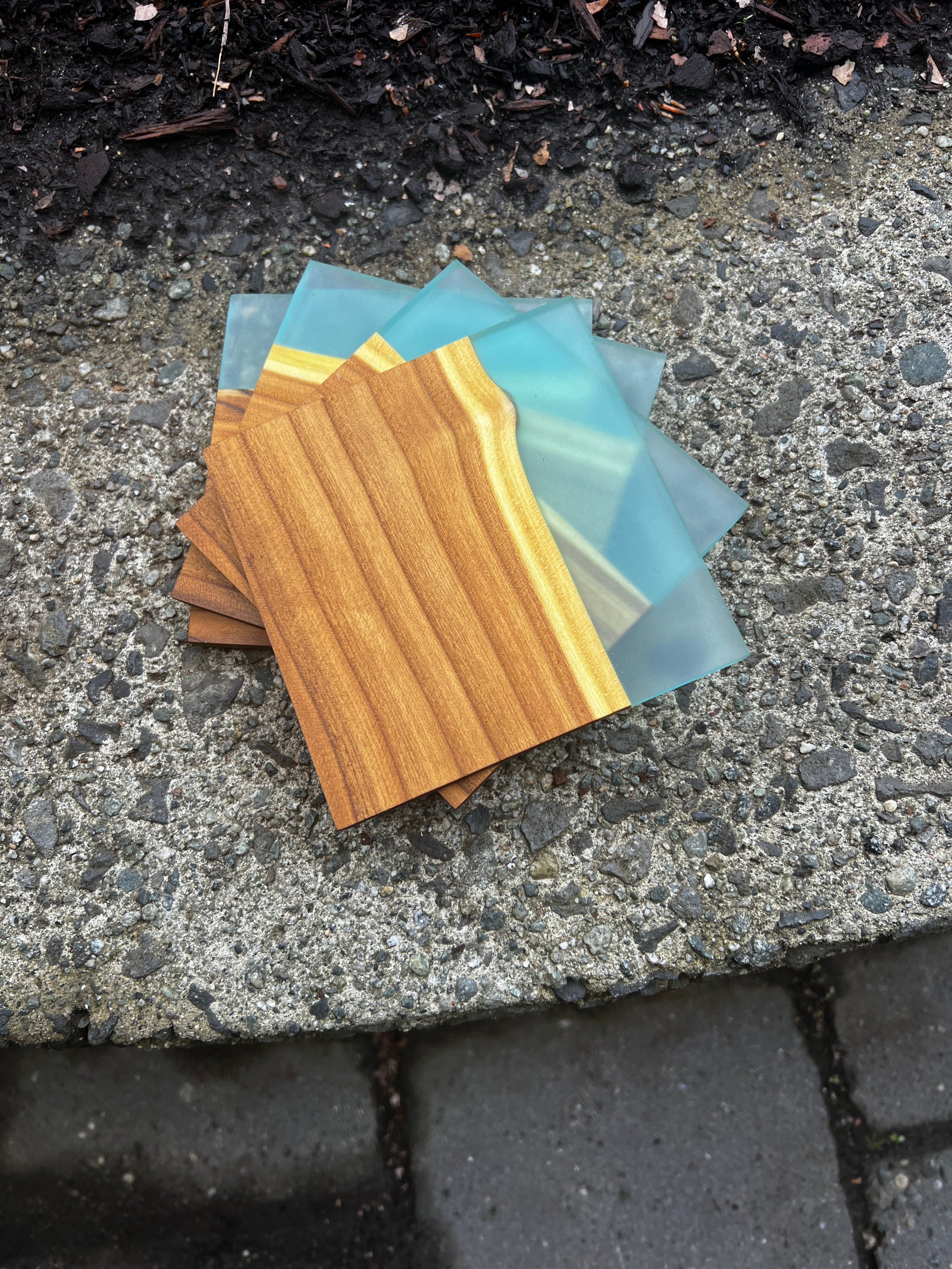 Russian Olive & Glacial Blue Coaster Set