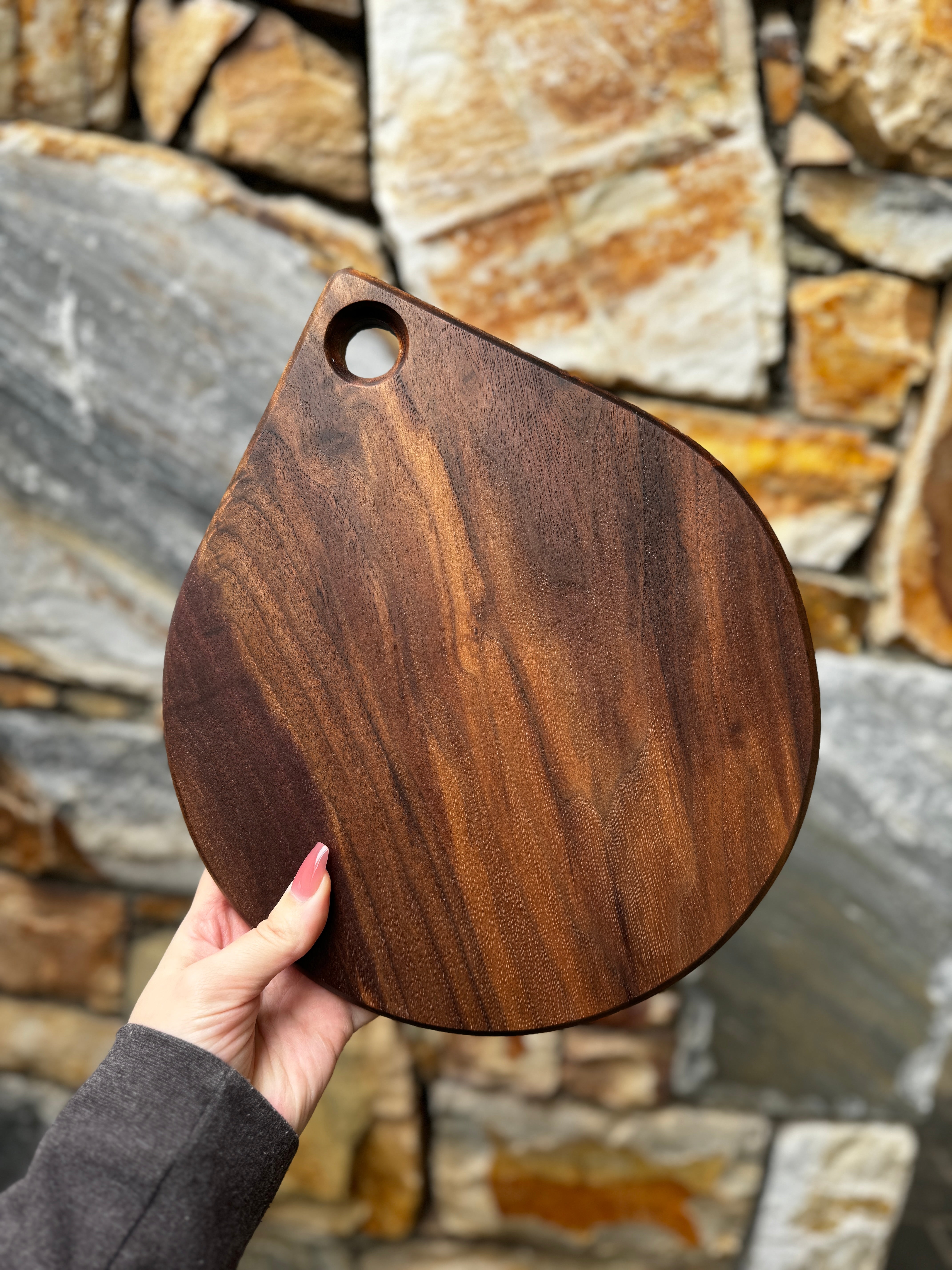 Small Walnut Teardrop Serving Board