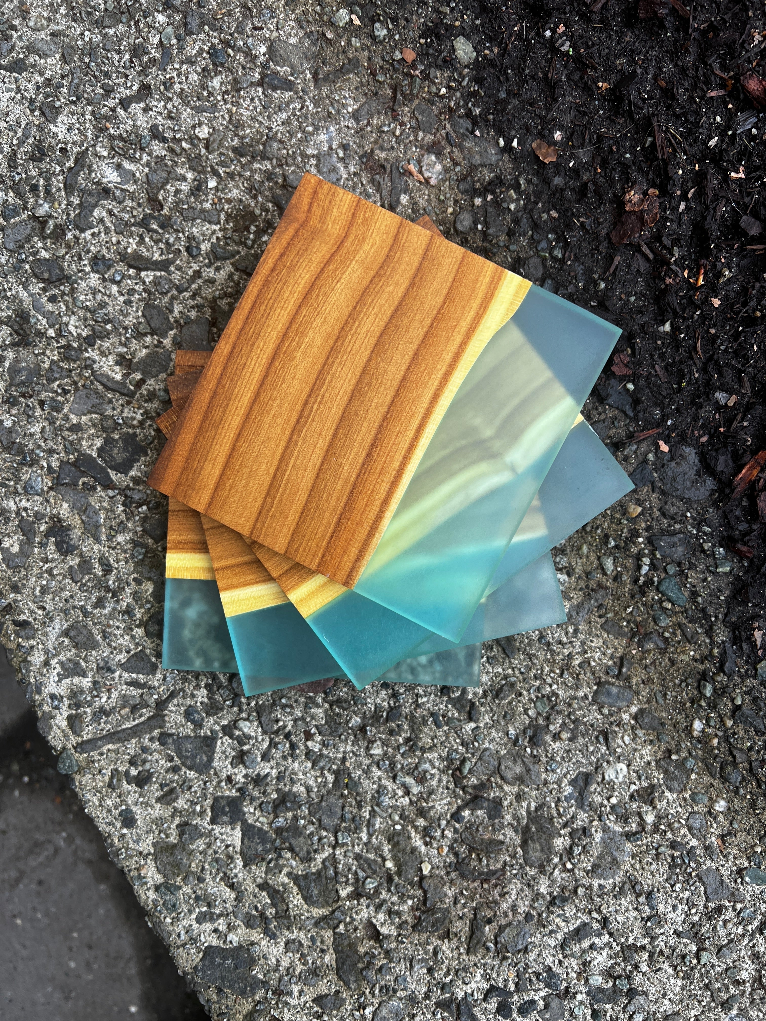 Russian Olive & Glacial Blue Coaster Set