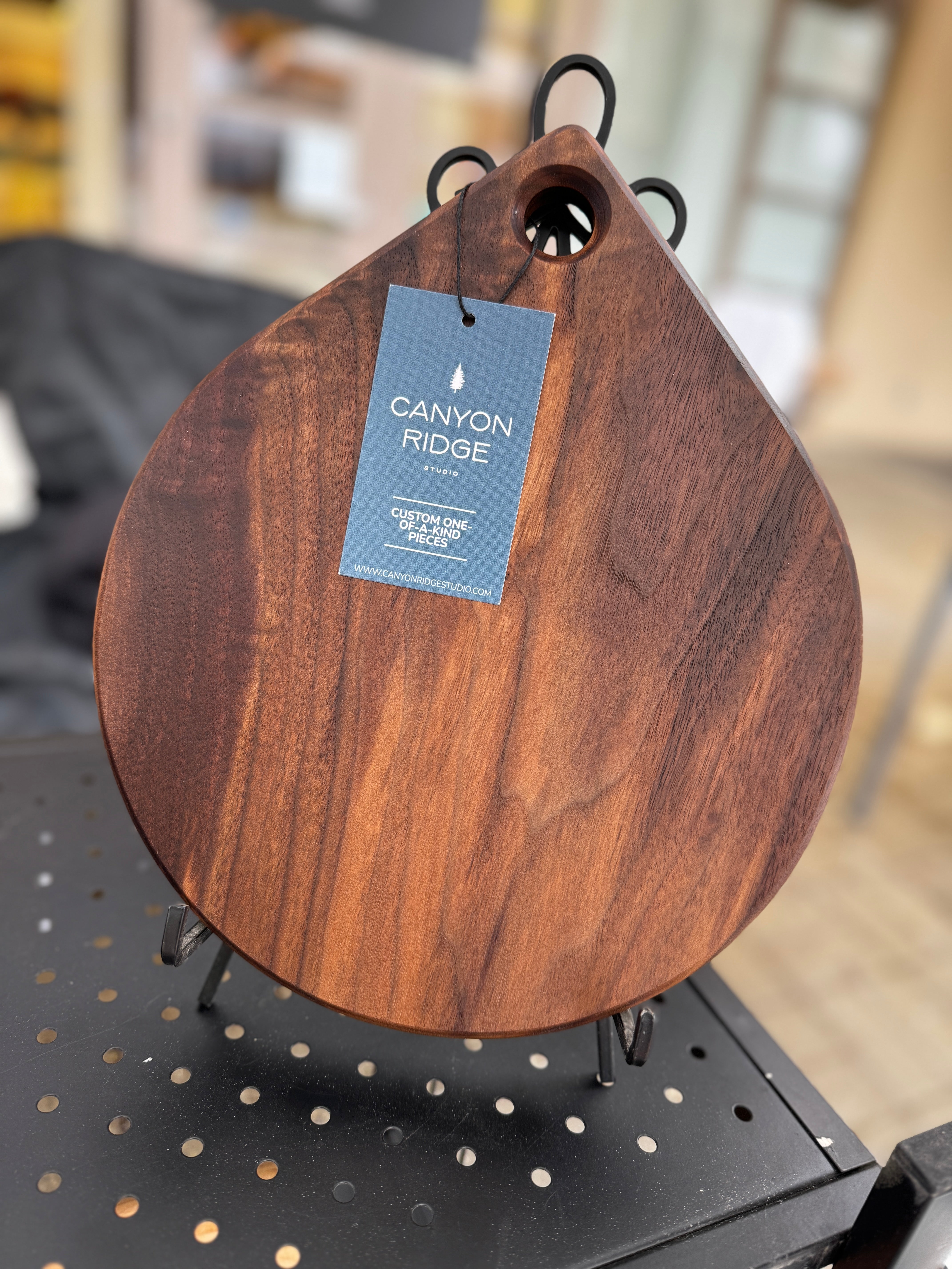 Small Walnut Teardrop Serving Board