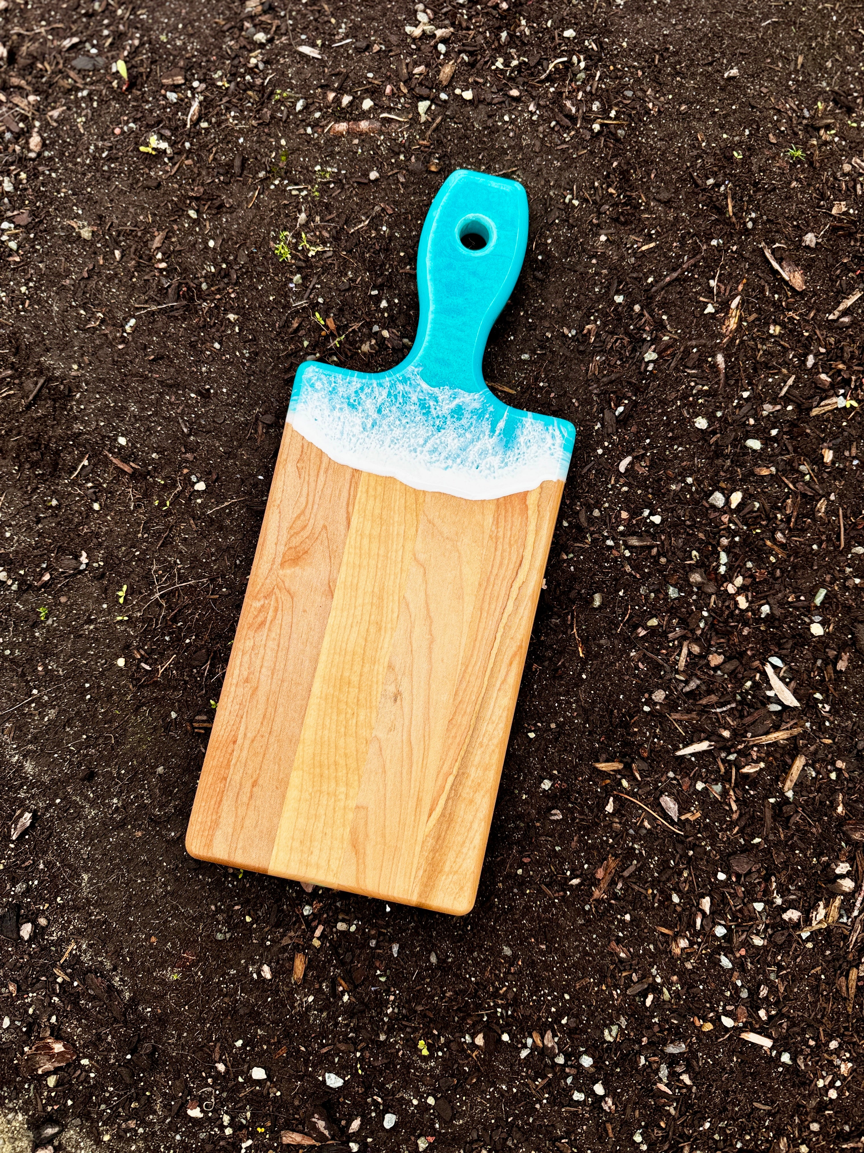 Small Turquoise & Maple Serving Board