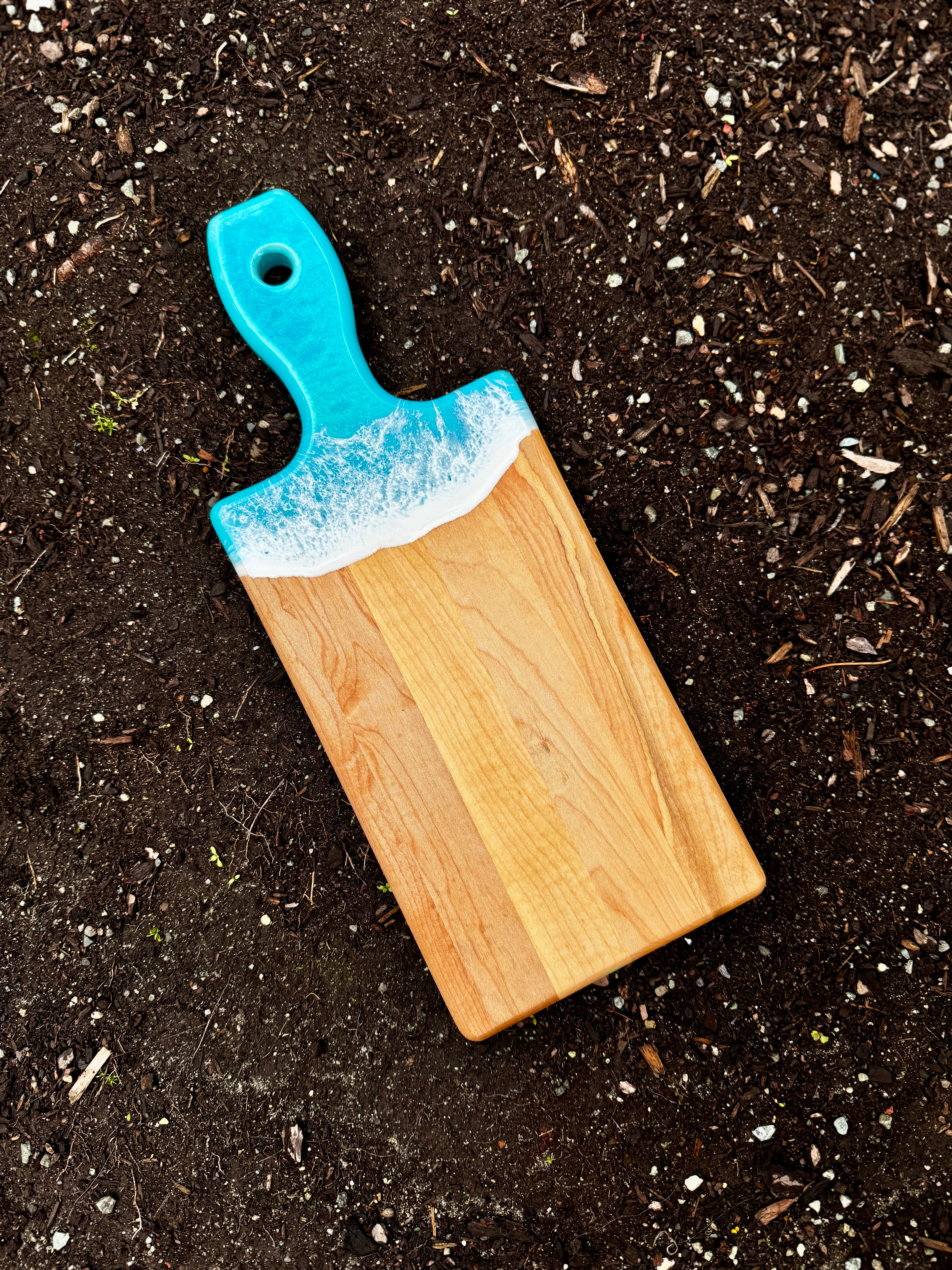 Small Turquoise & Maple Serving Board