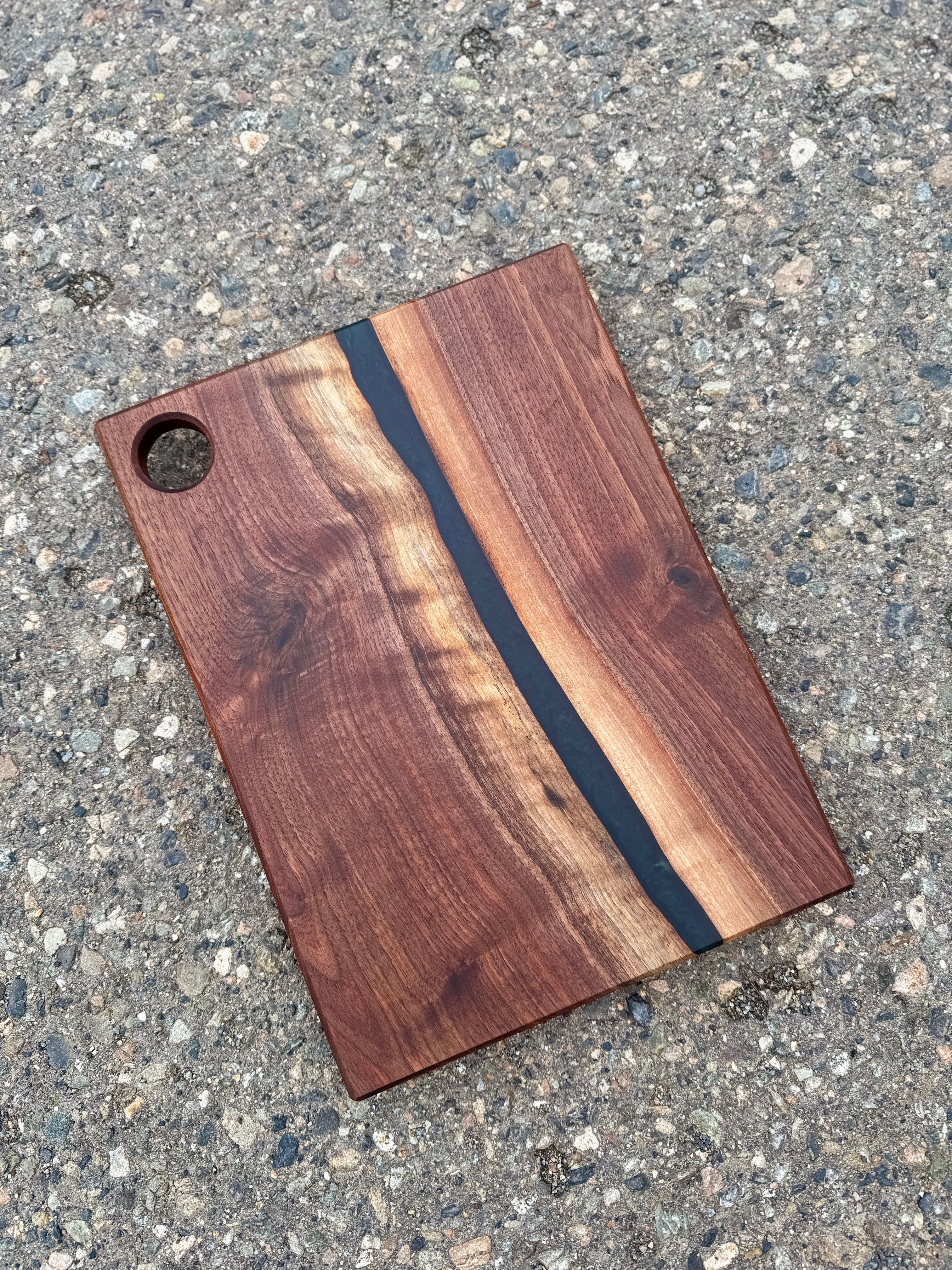 Black Walnut & Royal Green Resin Charcuterie Board