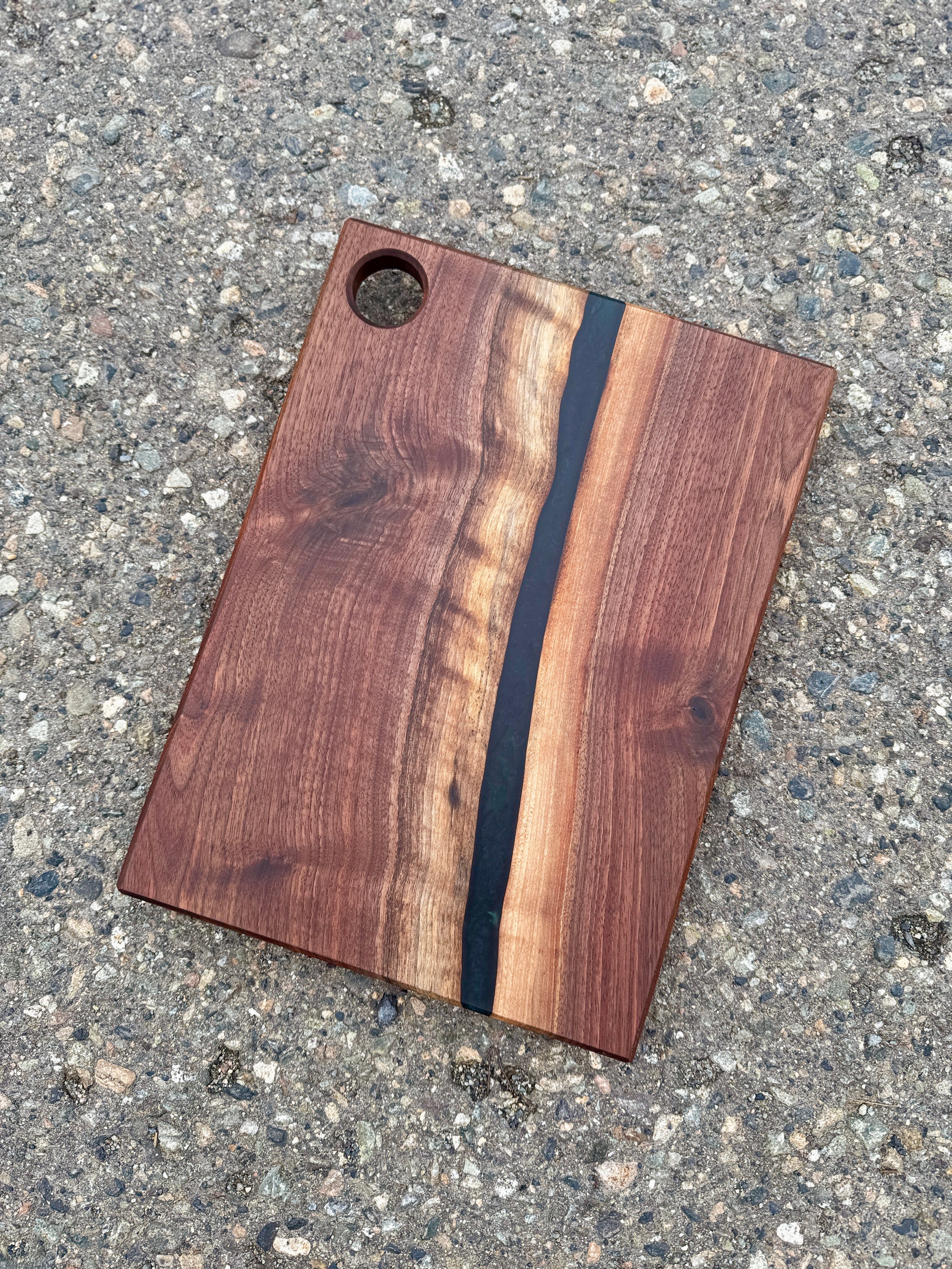 Black Walnut & Royal Green Resin Charcuterie Board