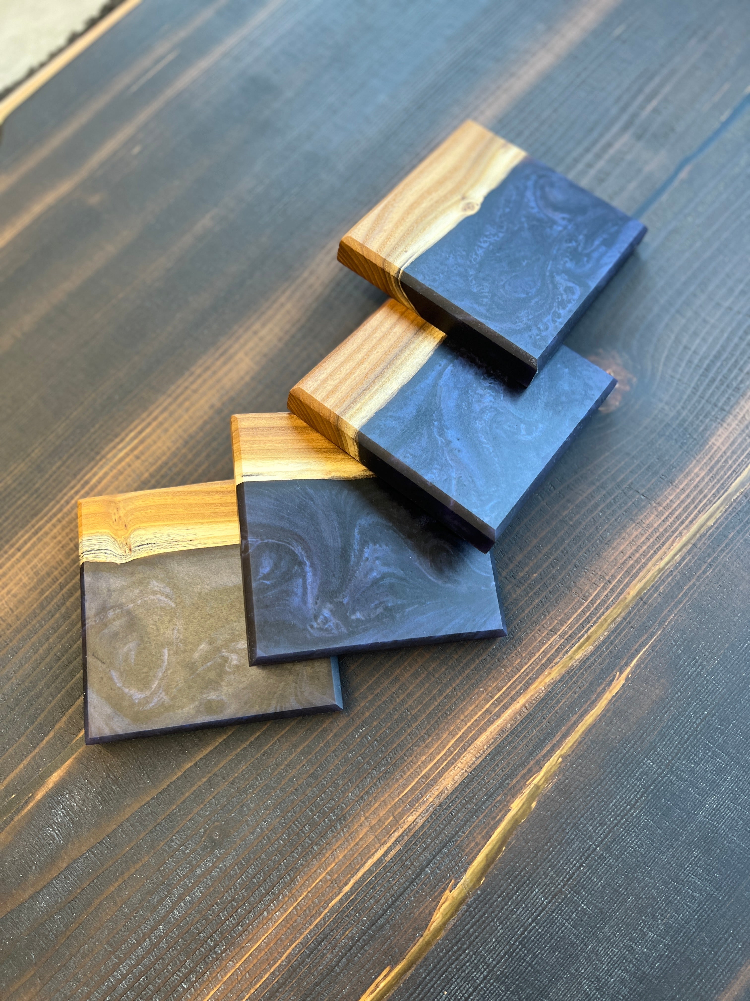 Russian Olive & Midnight Coaster Set