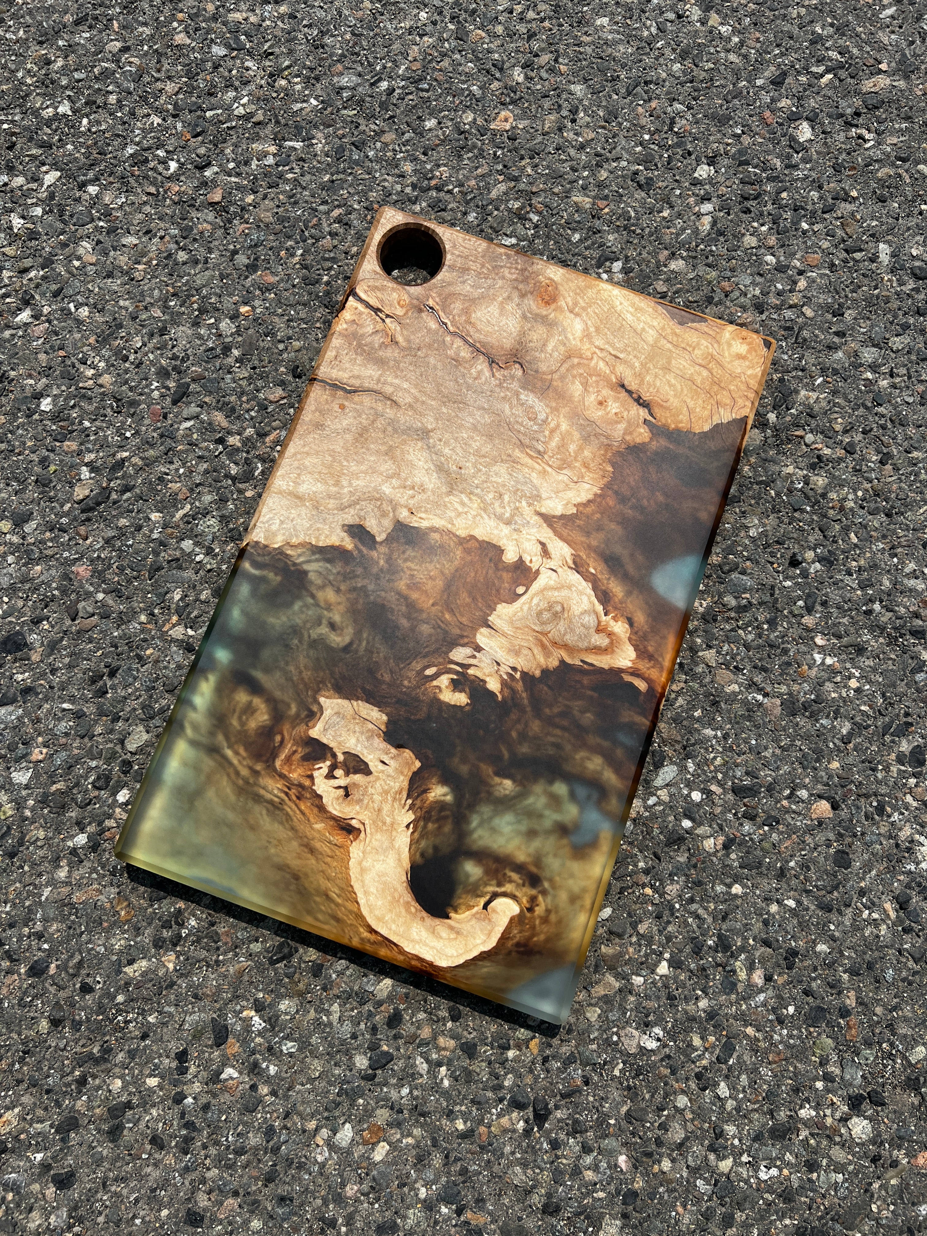Maple Burl & Glacial Blue Charcuterie Board
