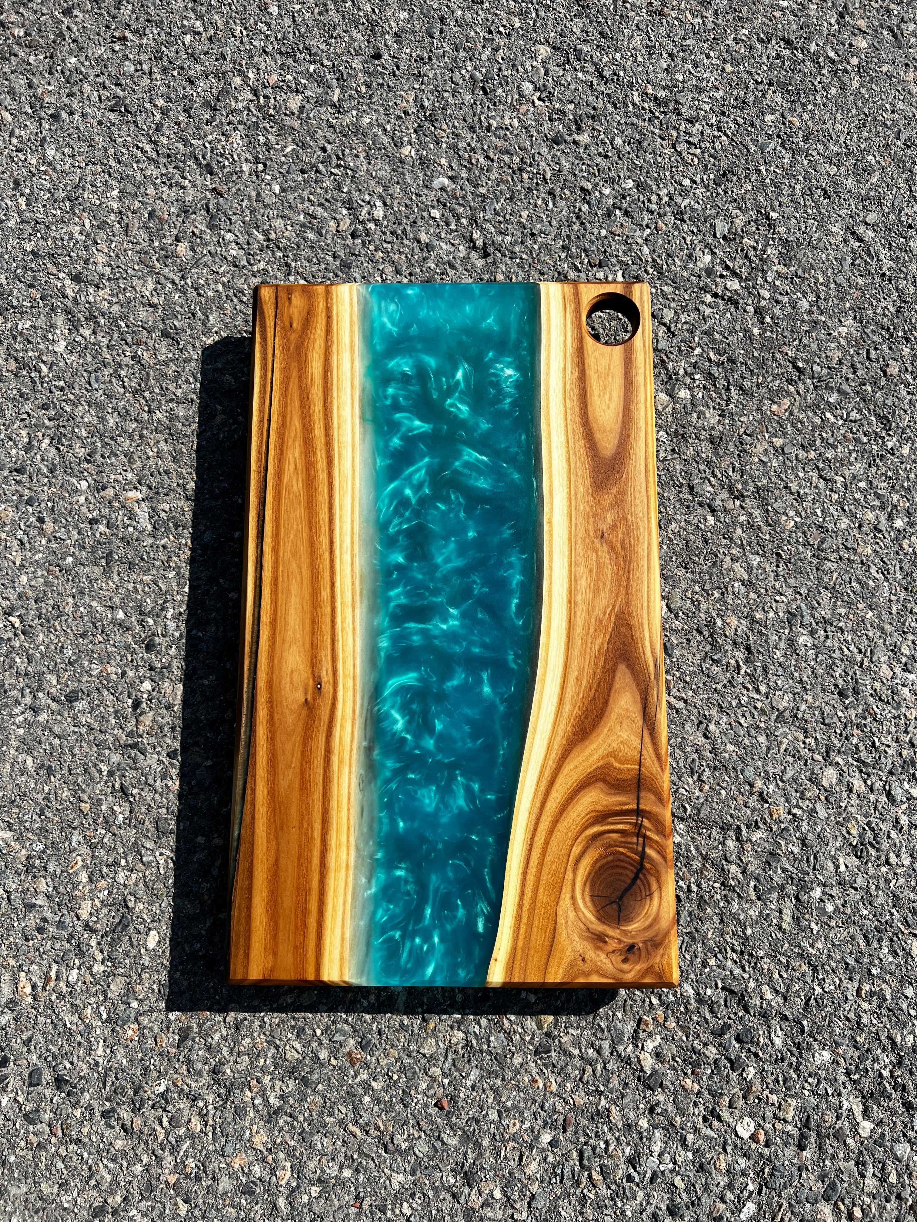 Russian Olive & Deep Teal Resin Charcuterie Board