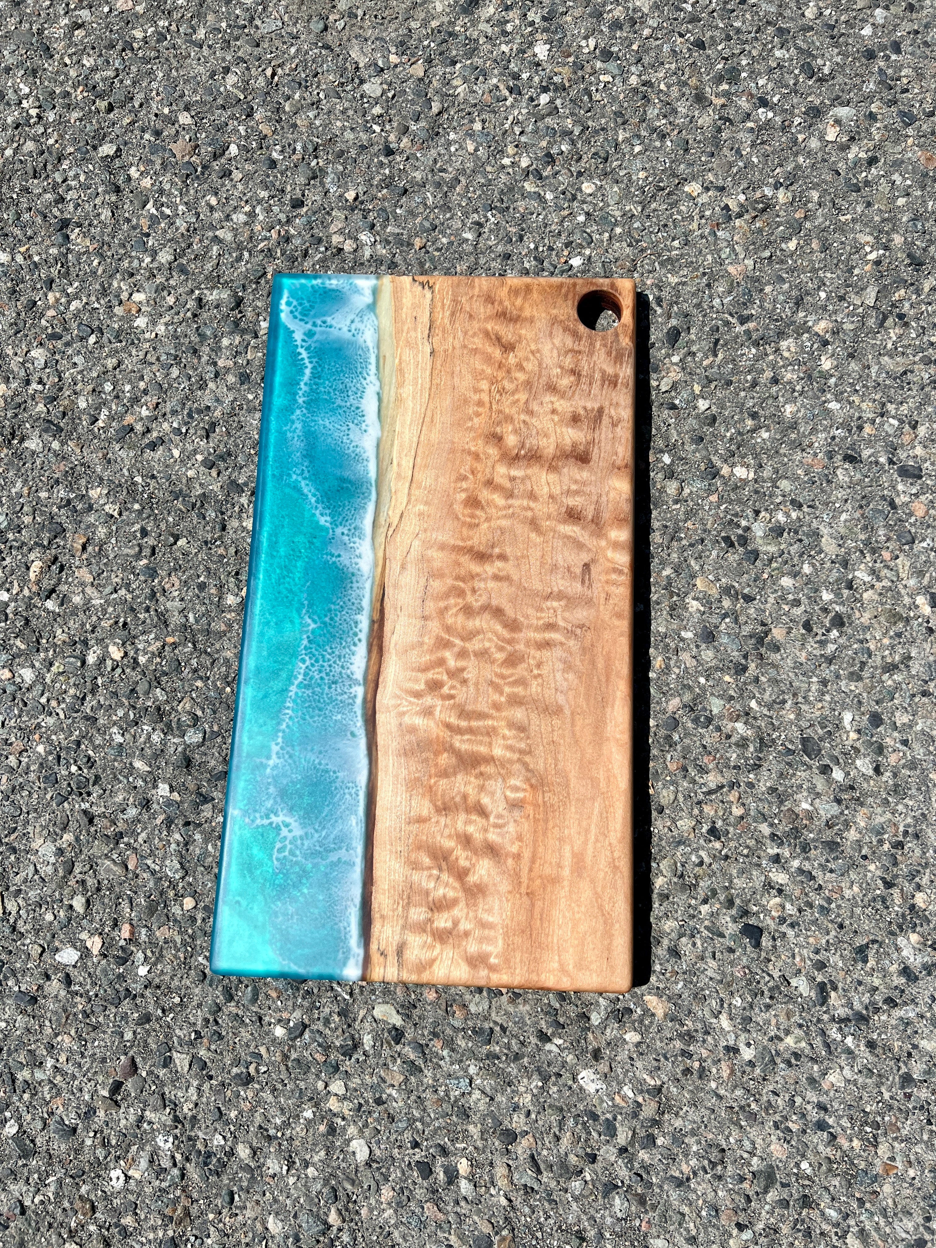 Quilted Maple & Caribbean Blue Wave Charcuterie Board
