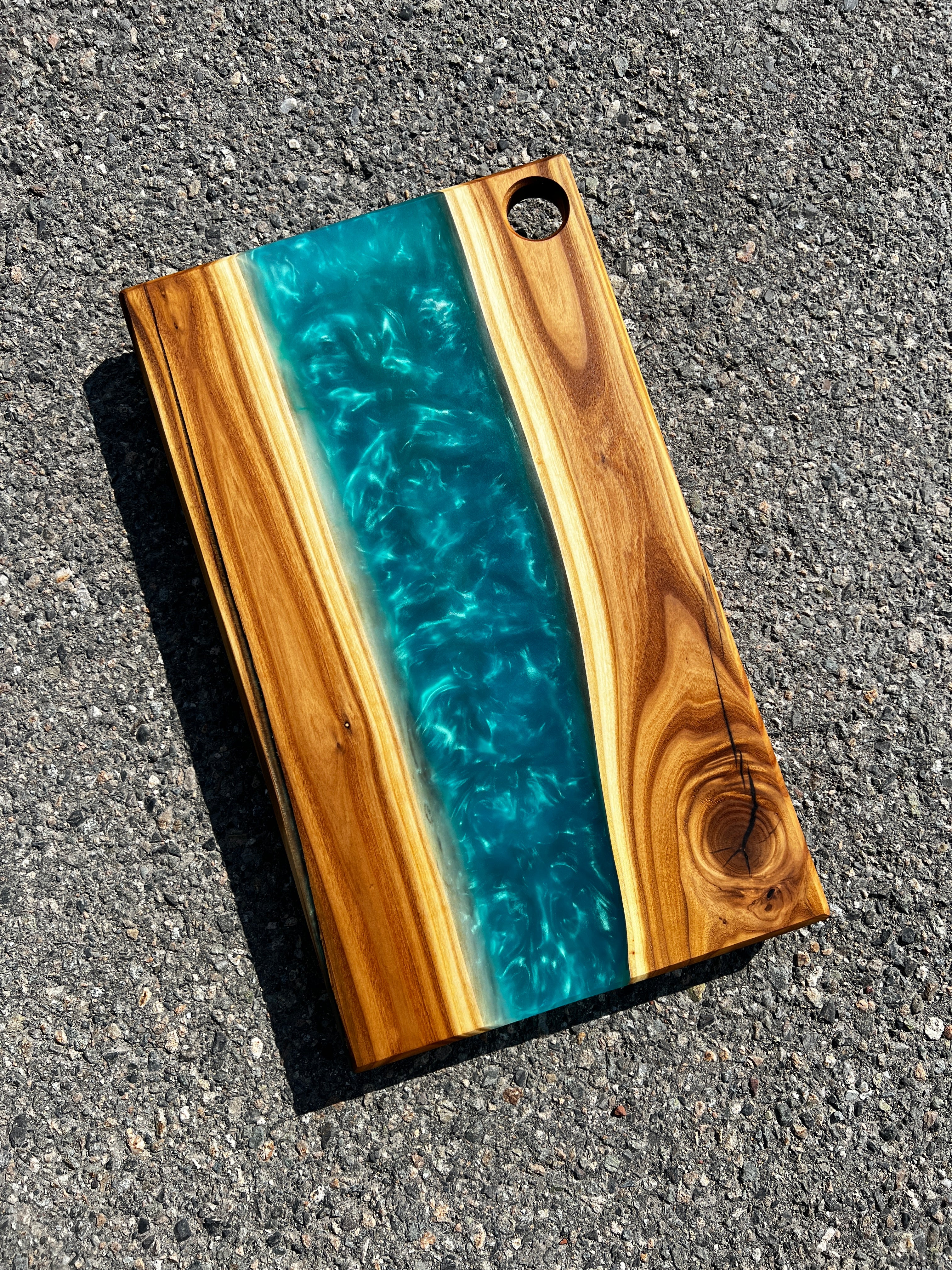 Russian Olive & Deep Teal Resin Charcuterie Board