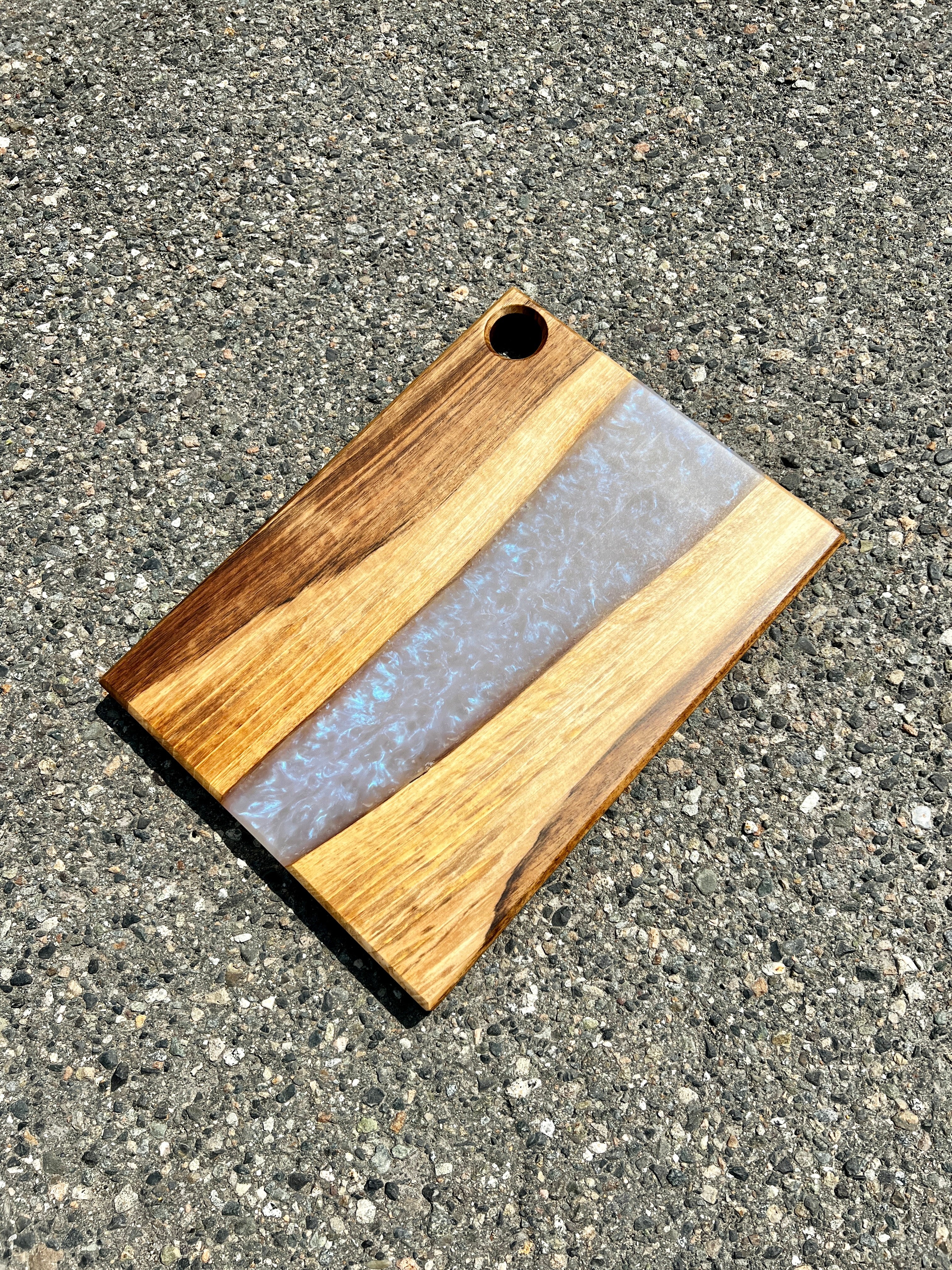 Live Edge English Walnut & Ghost Blue Charcuterie Board