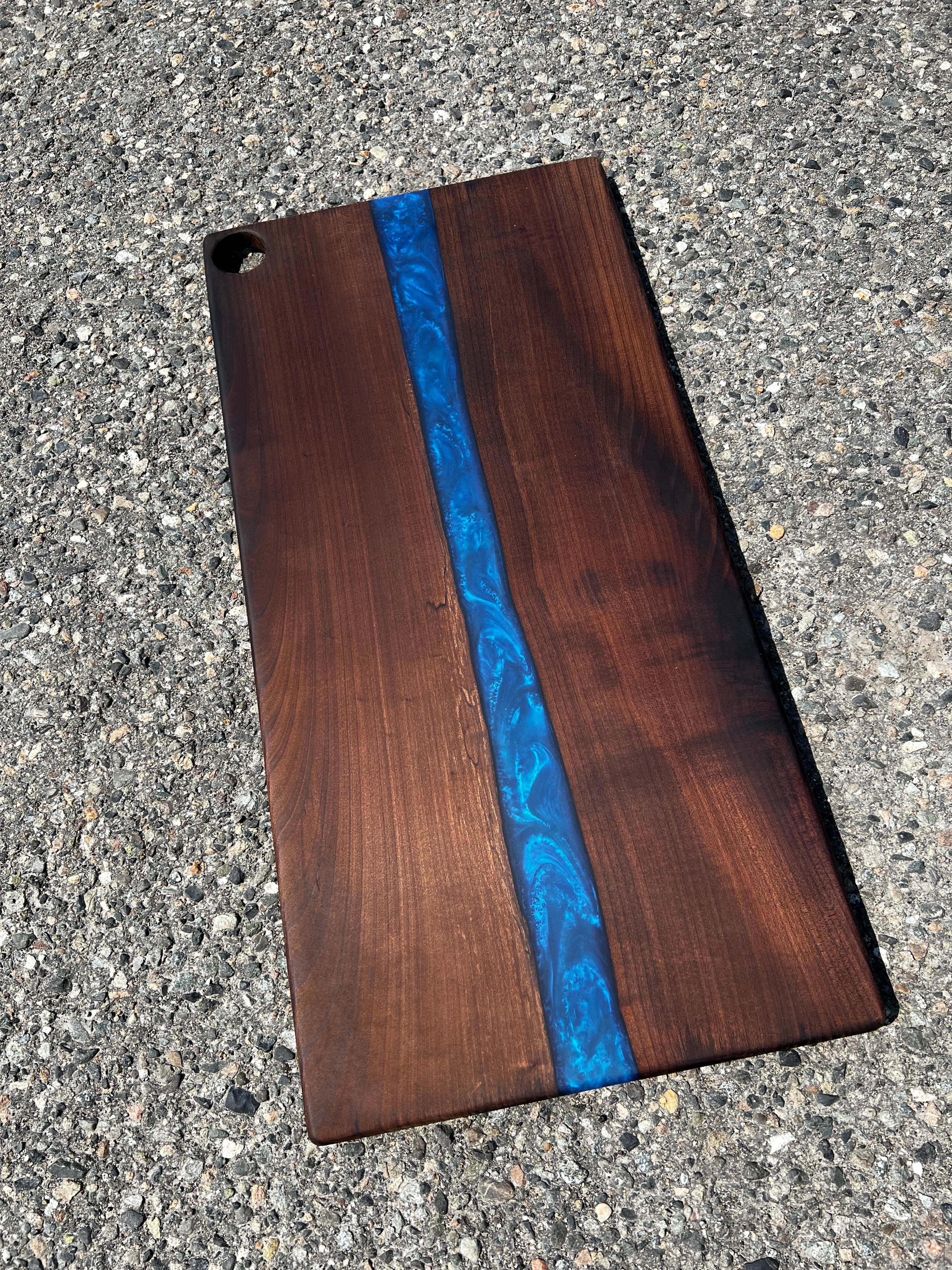 Roasted Maple & Blue Metallic Resin Charcuterie Board