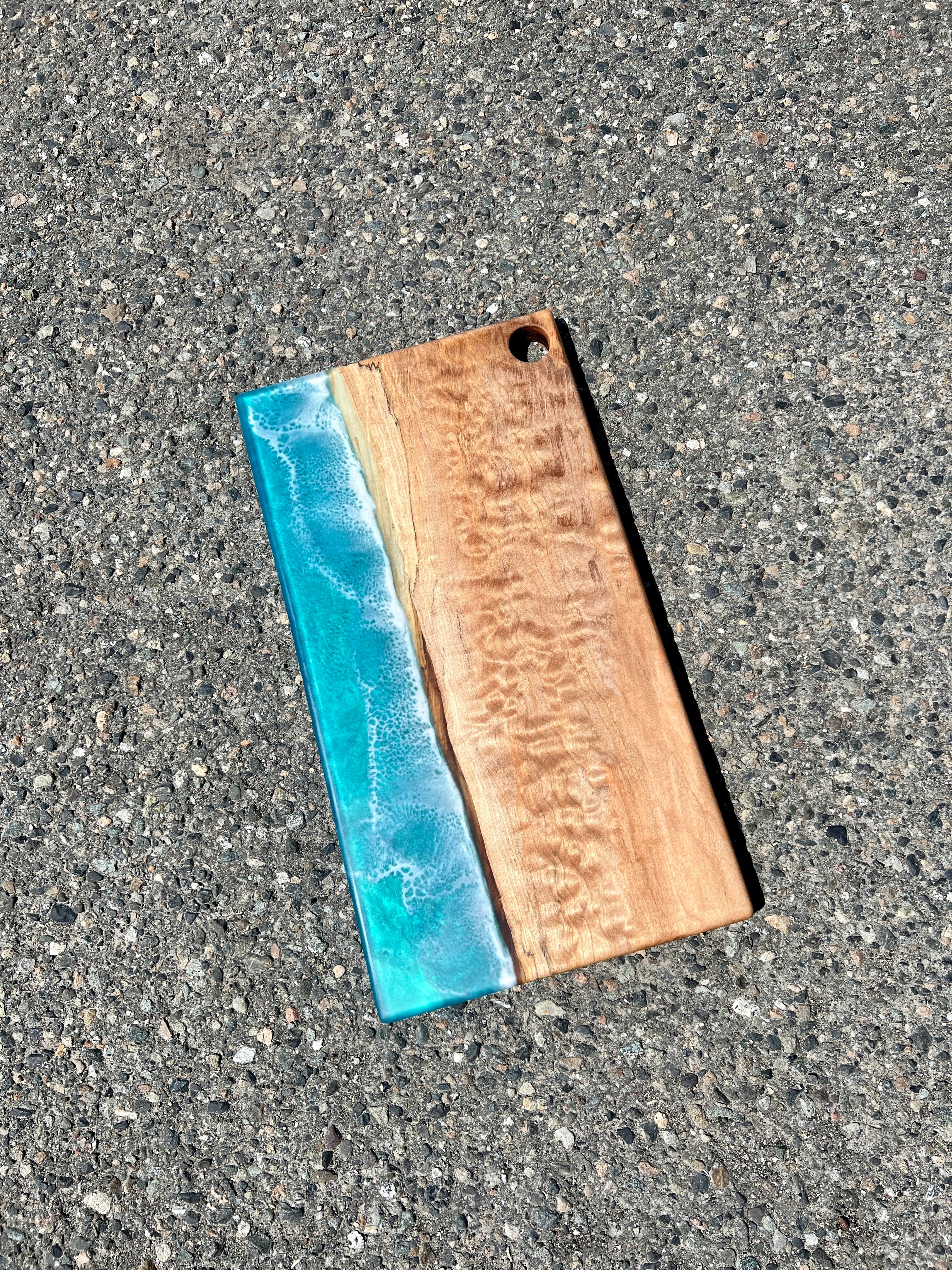 Quilted Maple & Caribbean Blue Wave Charcuterie Board