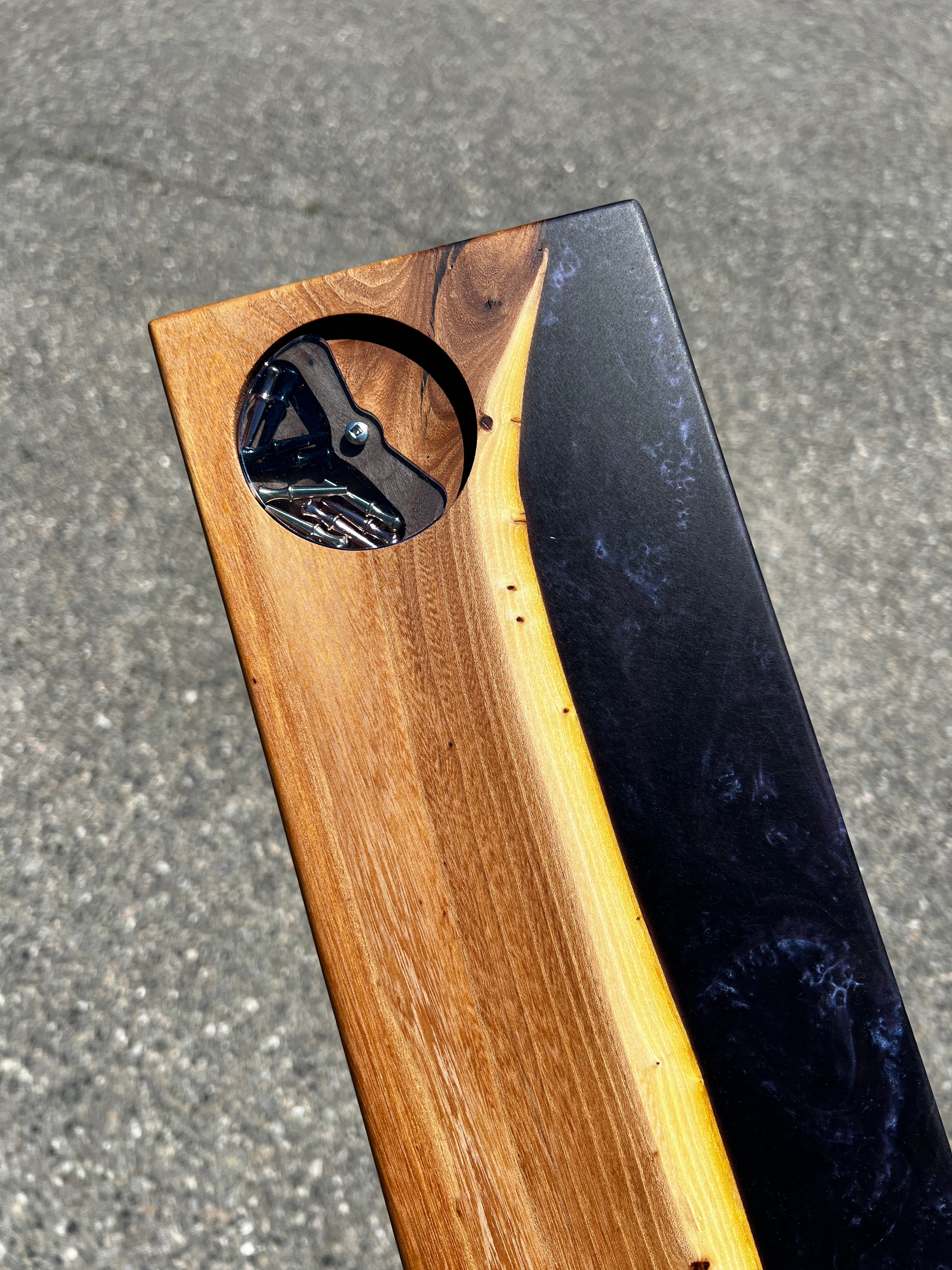 Chinese Elm & Midnight Cribbage Board