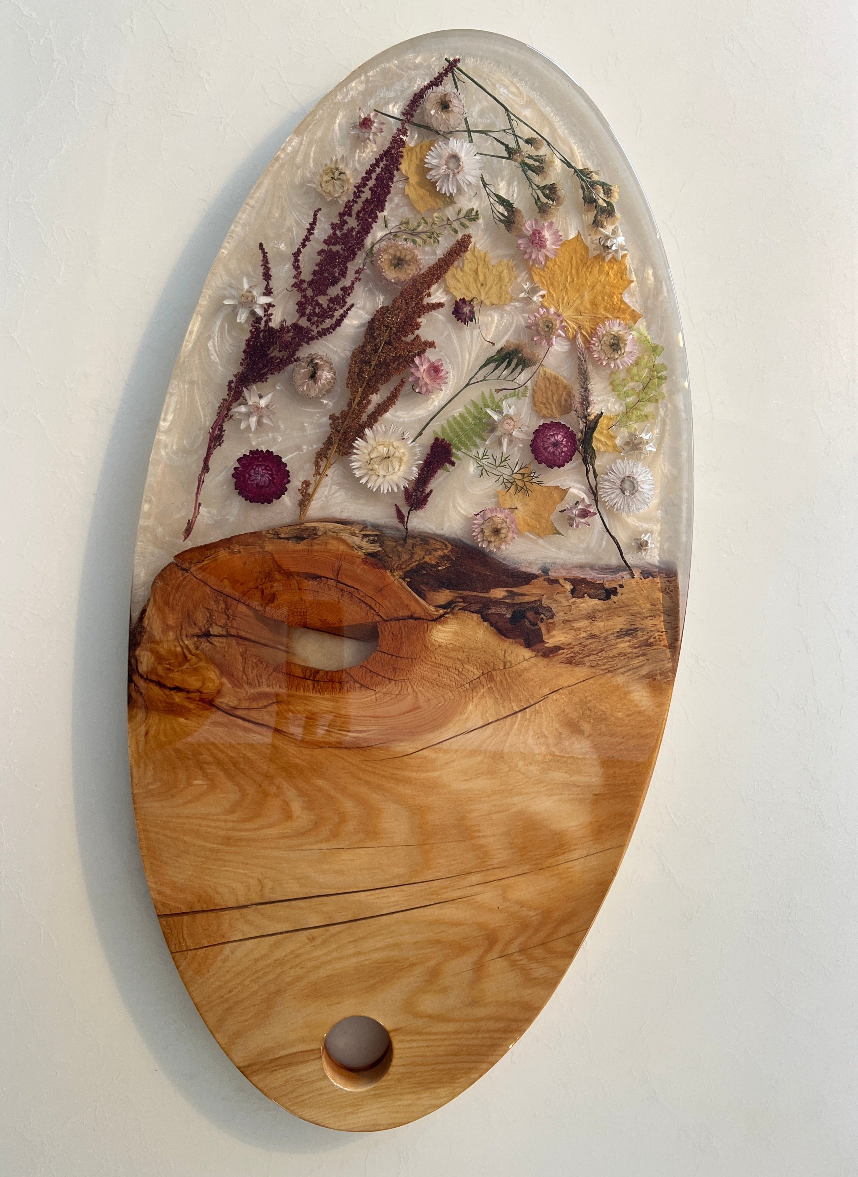 Live Edge Fir & Flower Charcuterie Board