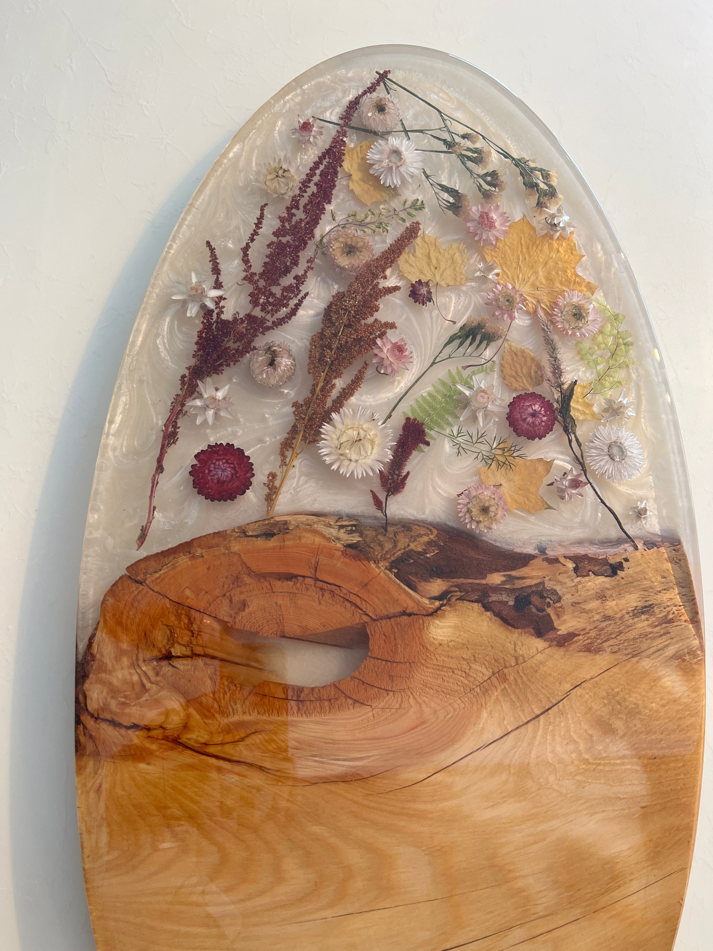 Live Edge Fir & Flower Charcuterie Board