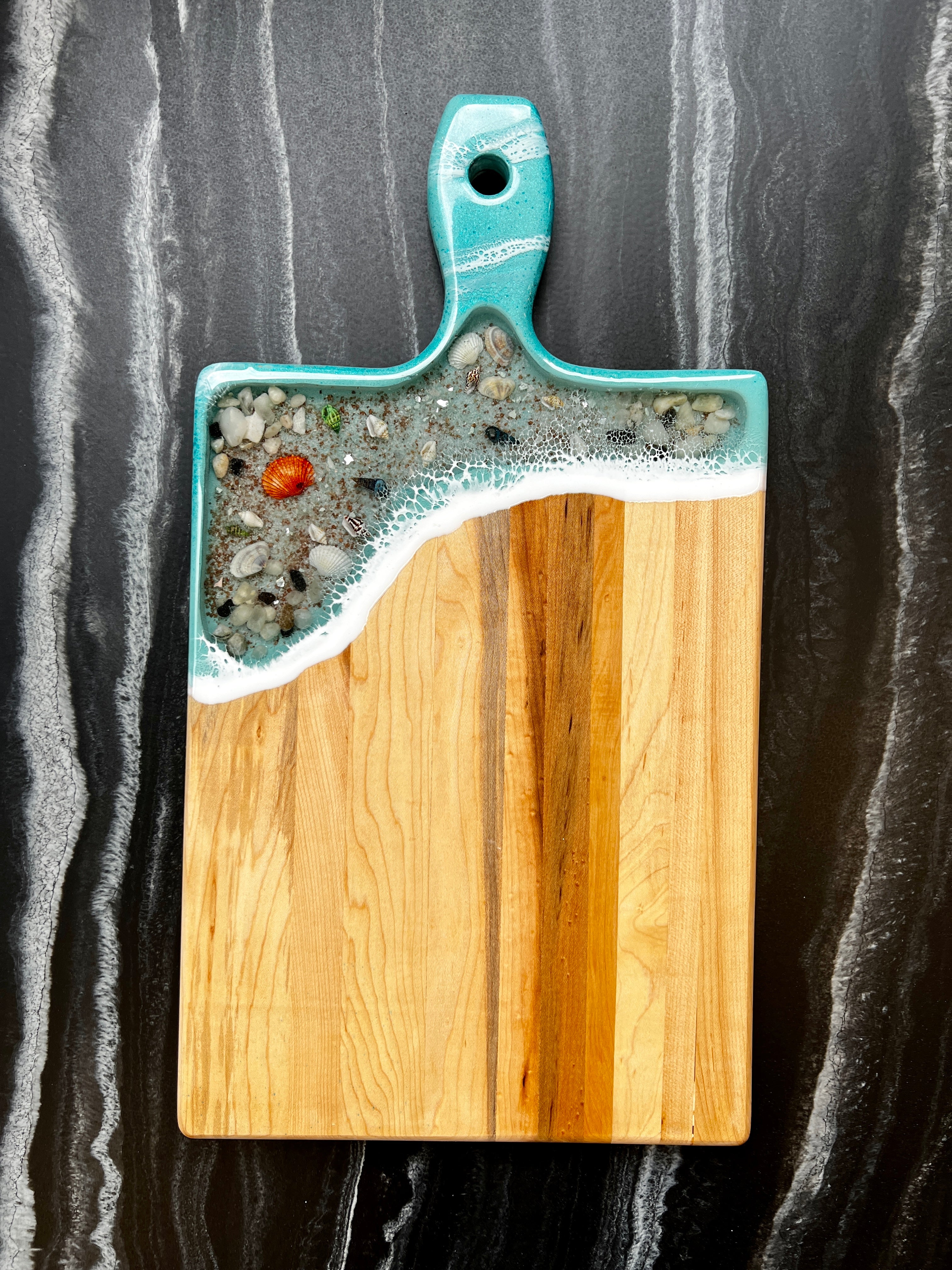 Turquoise Beach Inspired Maple Serving Board