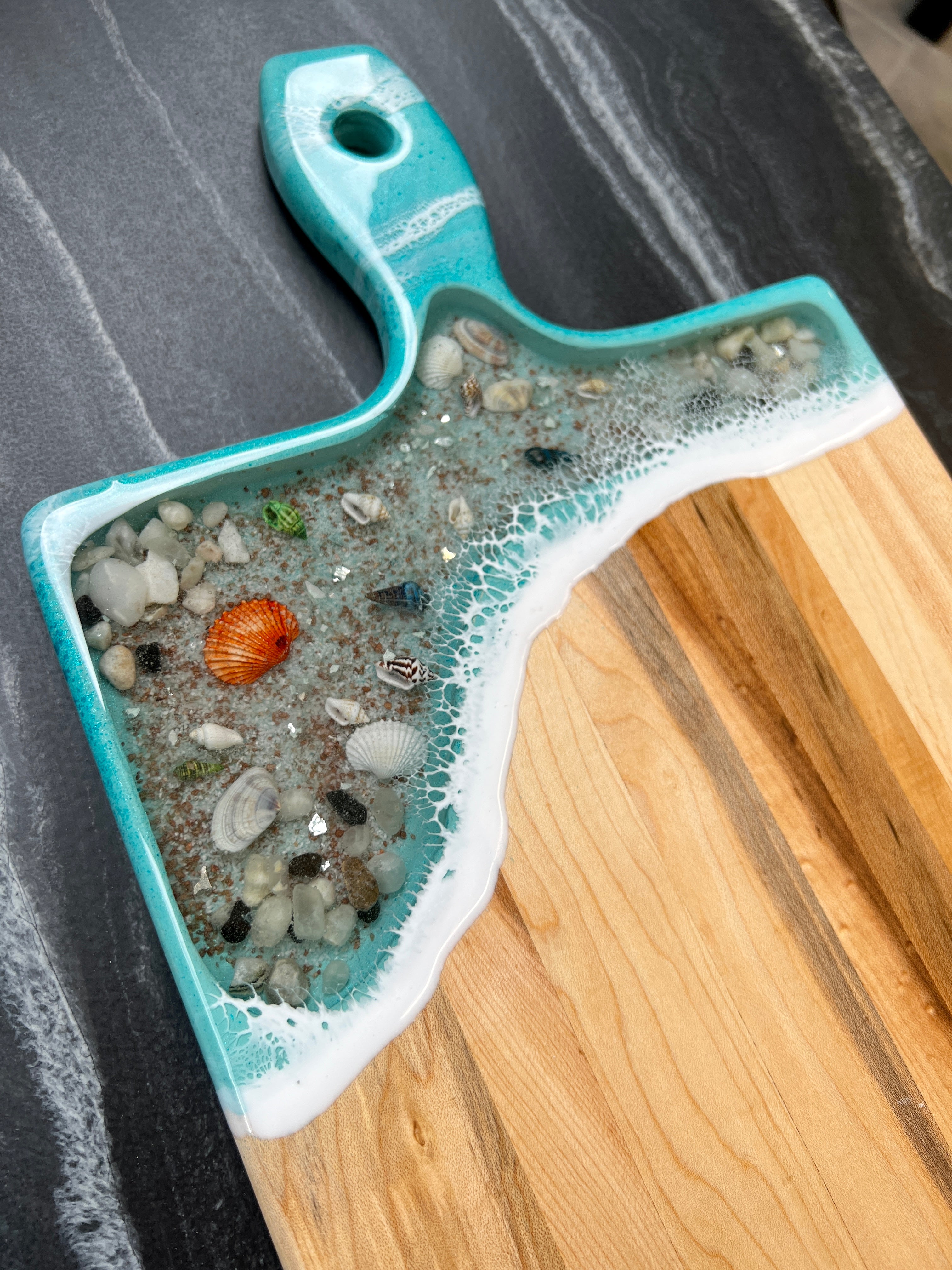 Turquoise Beach Inspired Maple Serving Board