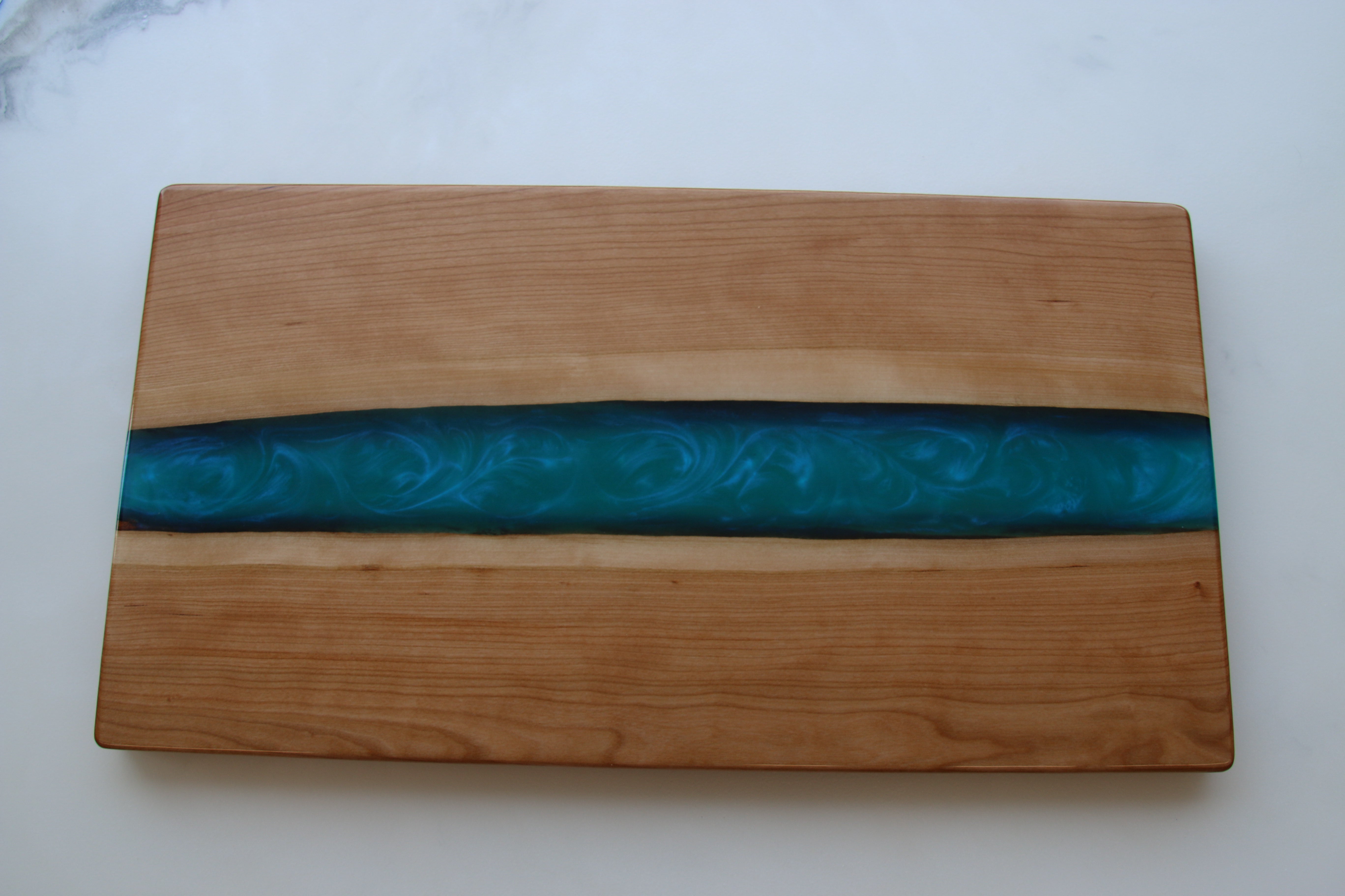 Cherry and Bondi Blue Resin Charcuterie Board