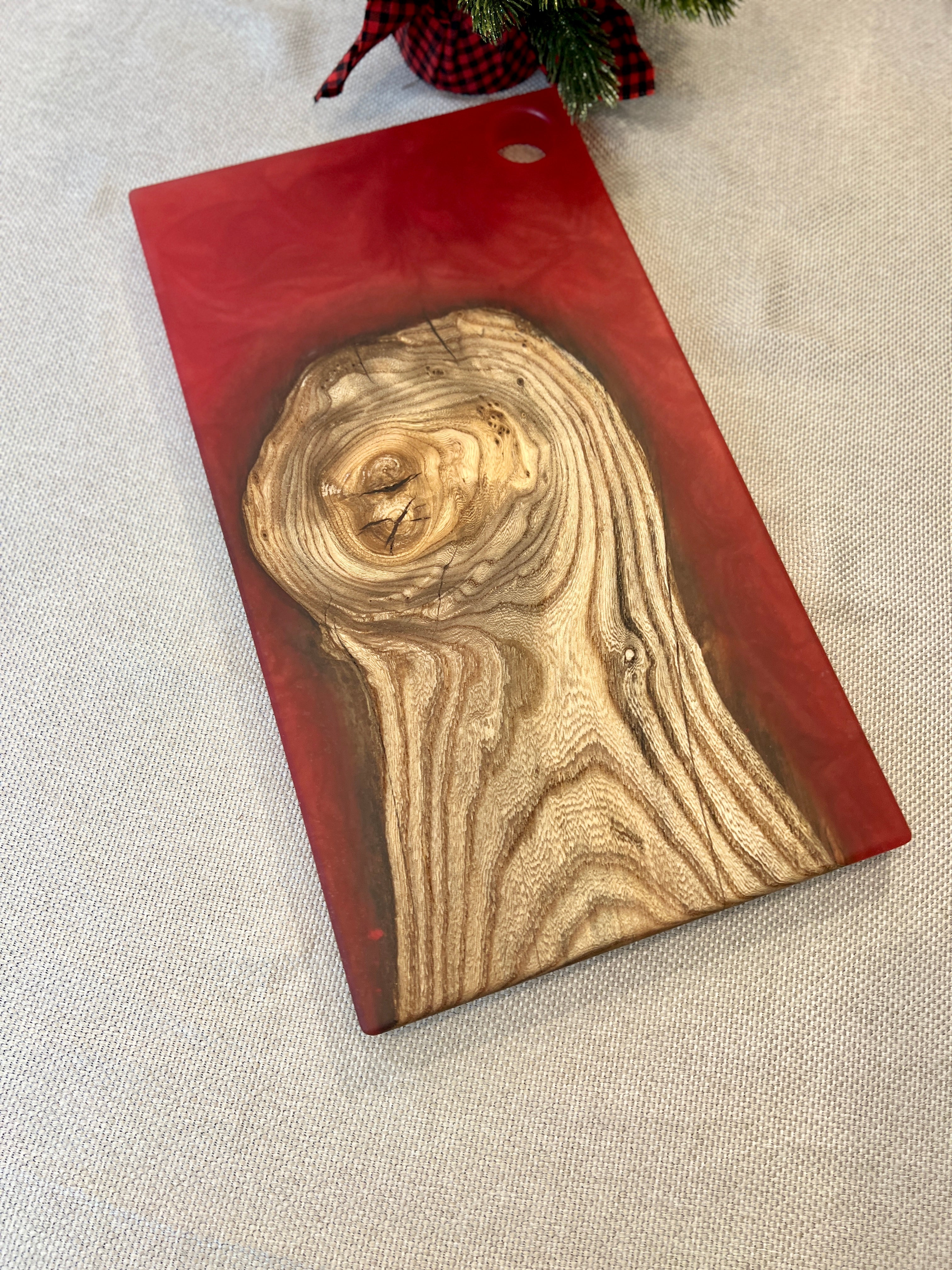 Siberian Elm & Fireball Red Resin Charcuterie Board