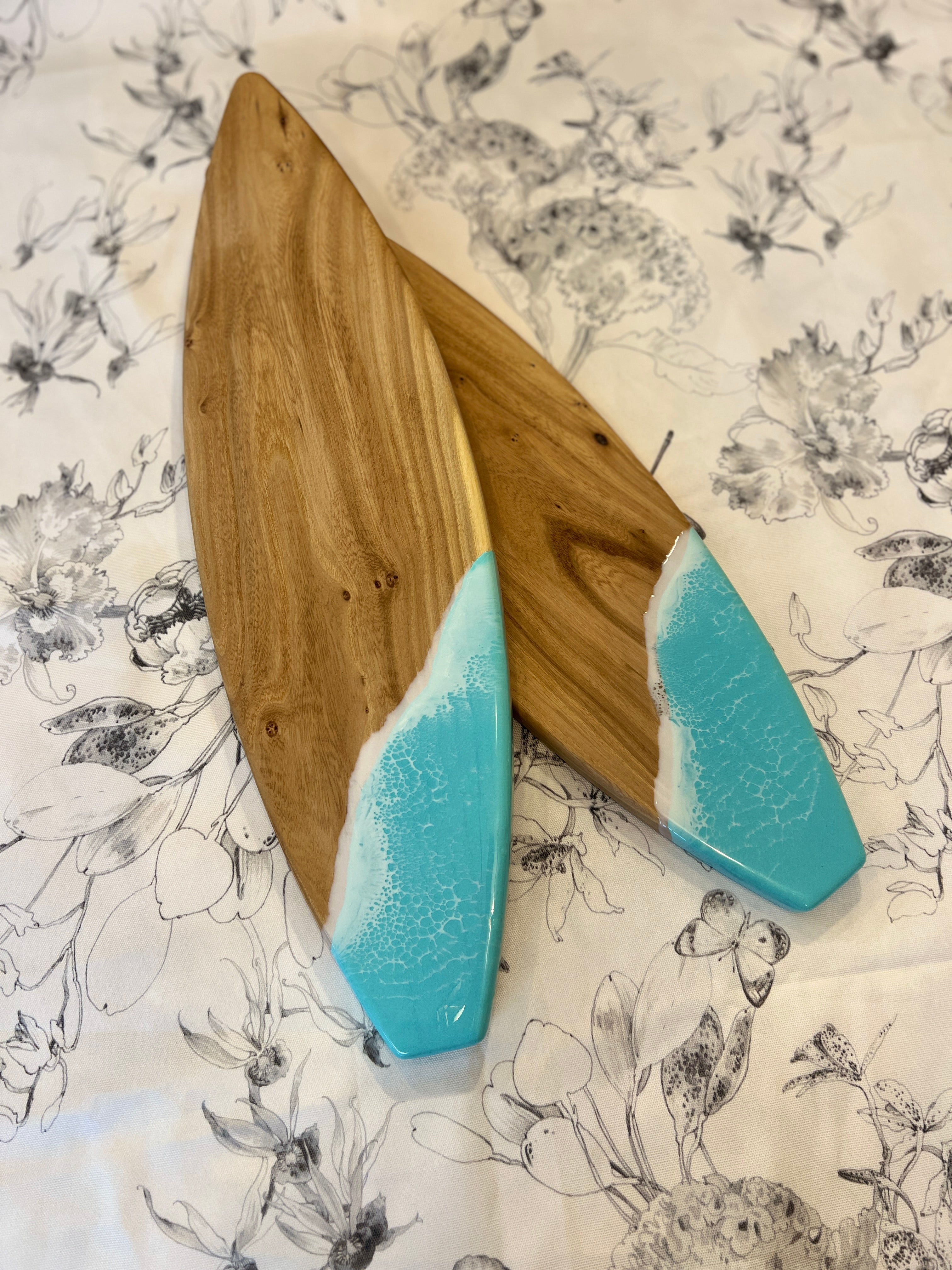 Turquoise Wave Surfboard Serving Board