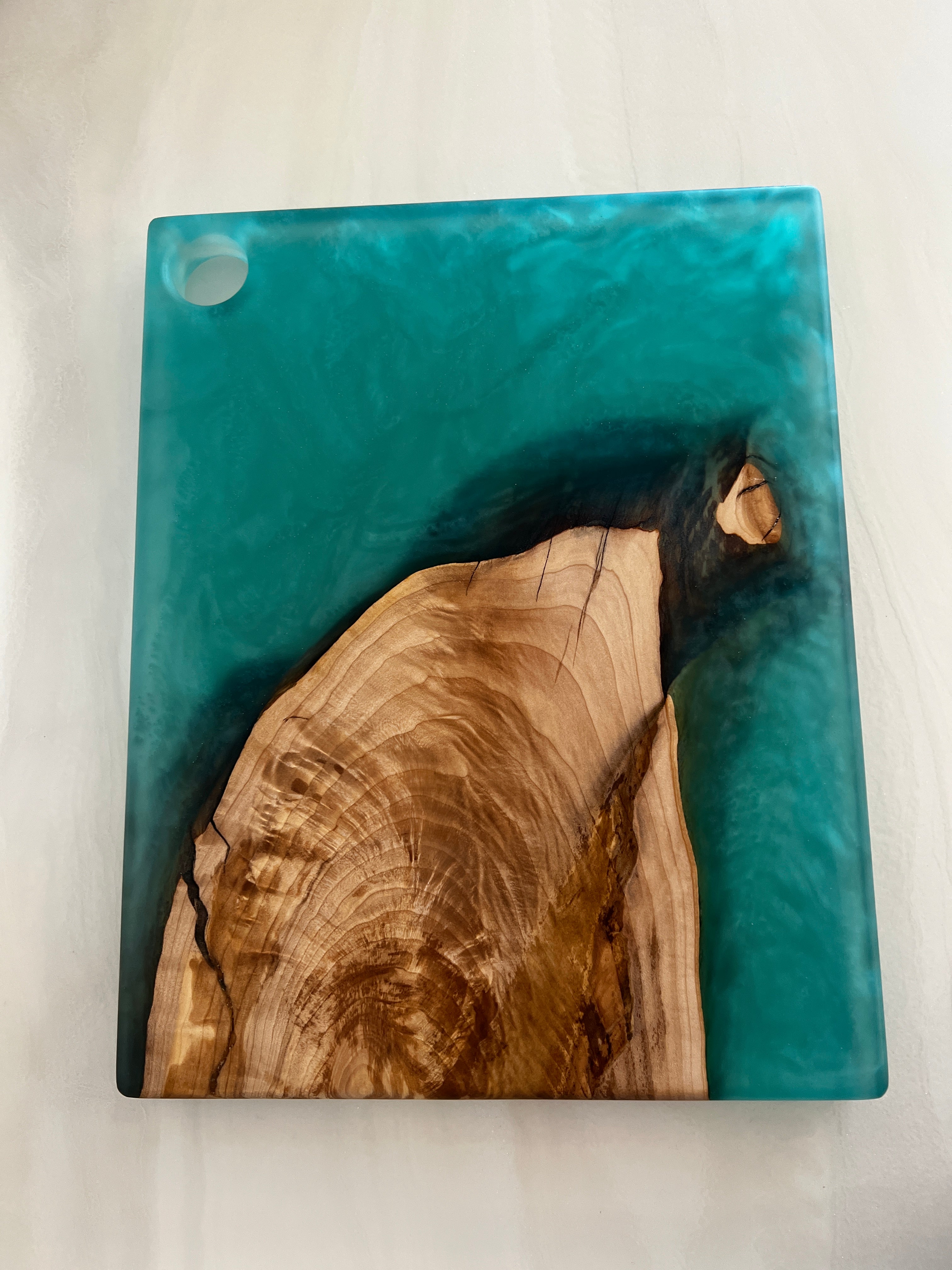 Figured Maple & Teal Metallic Charcuterie Board