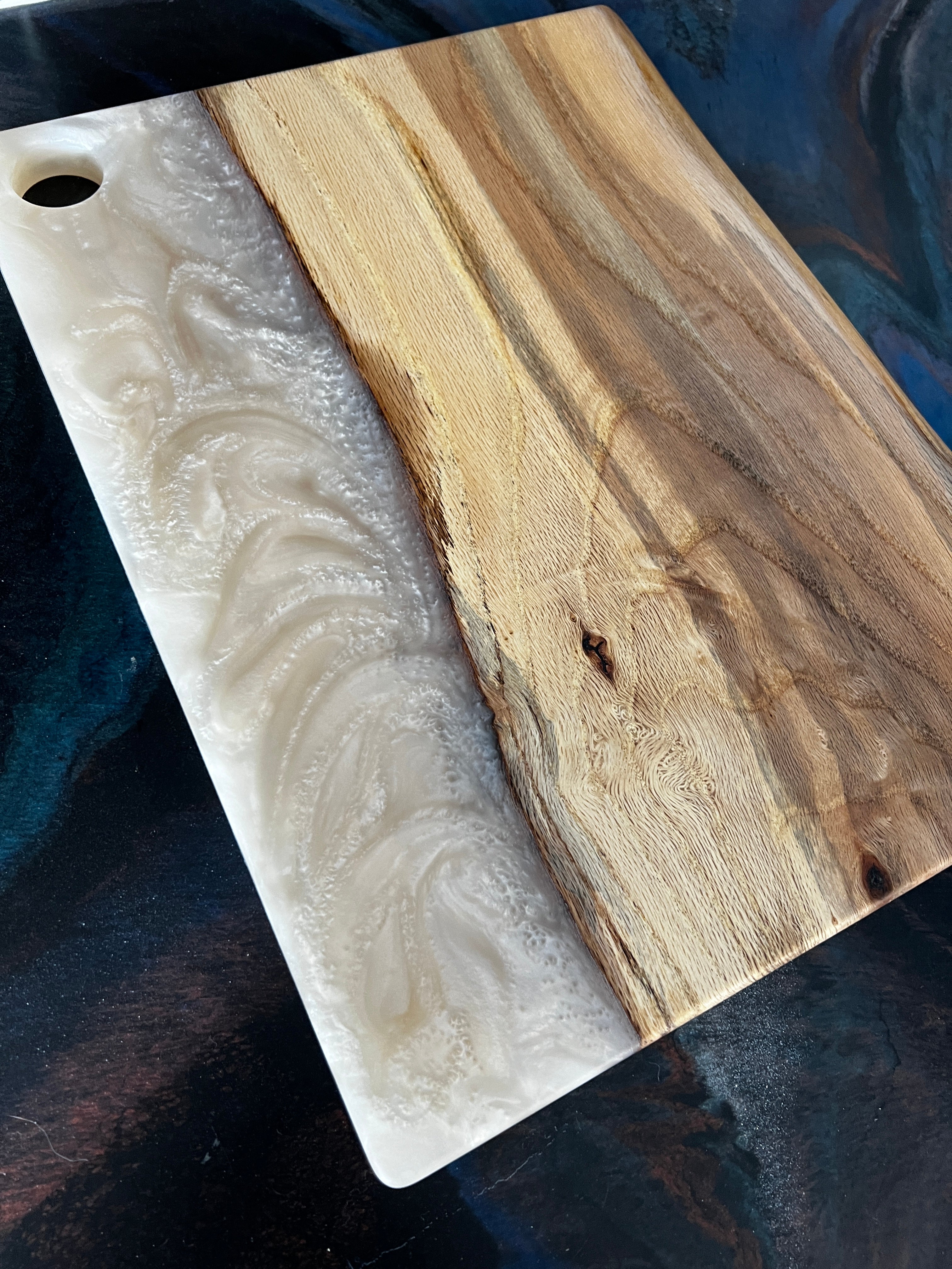Red Oak & Pearl Resin Charcuterie Board
