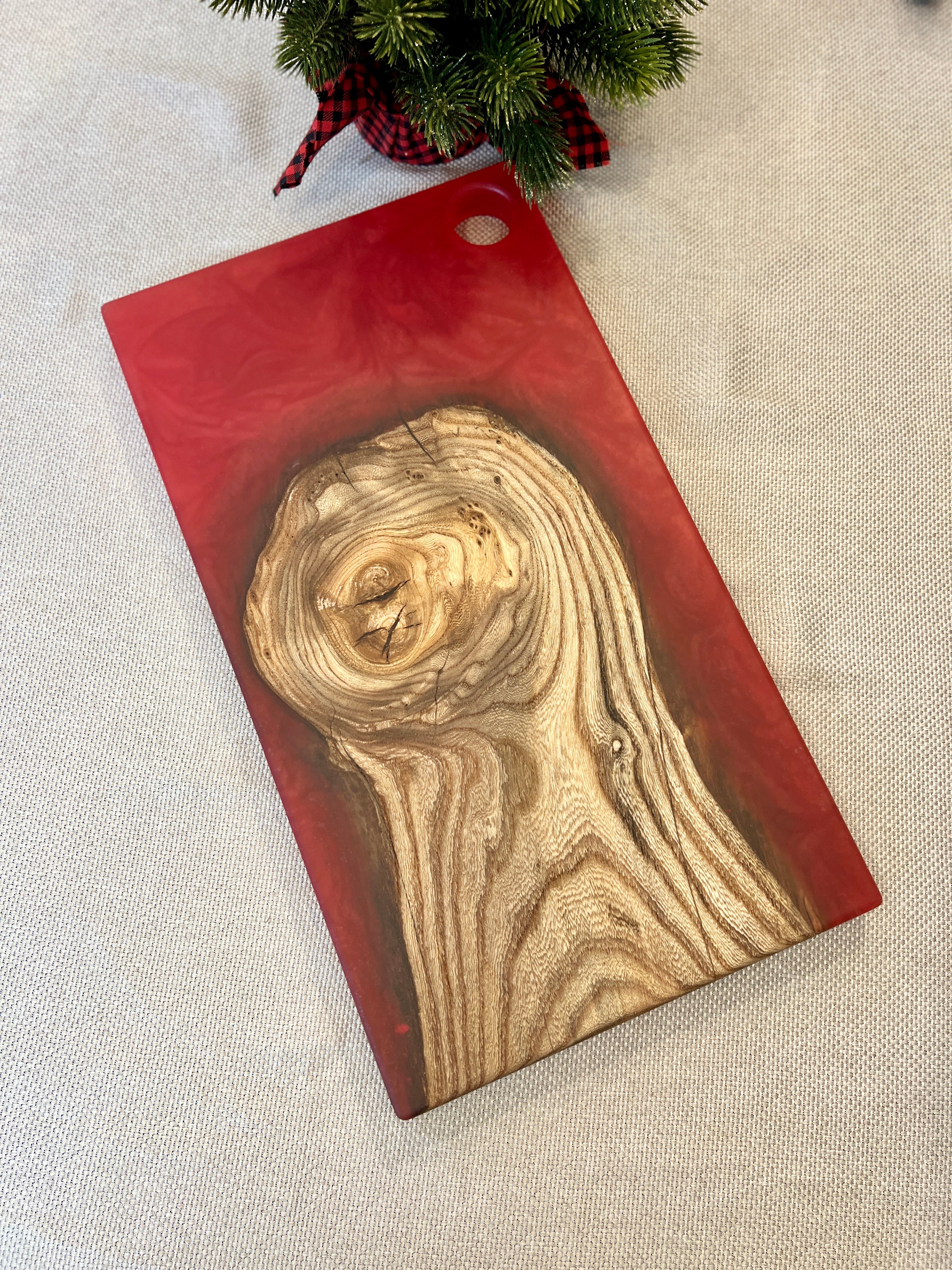 Siberian Elm & Fireball Red Resin Charcuterie Board