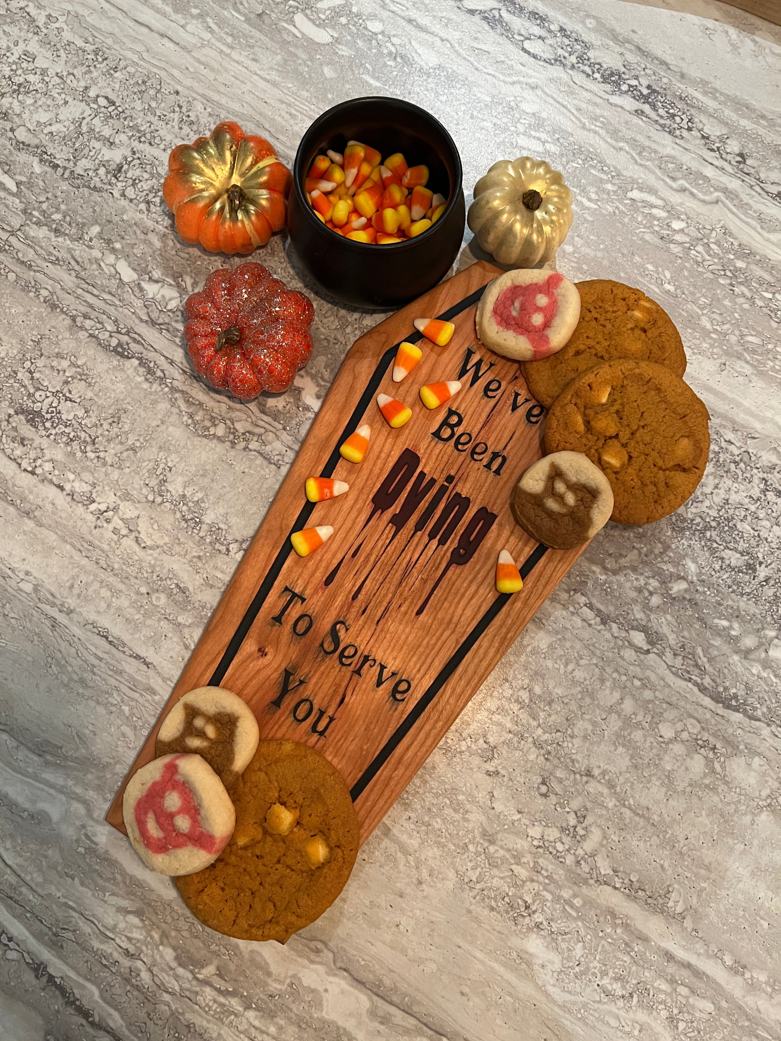 “Dying to Serve You” Cherry Serving Board