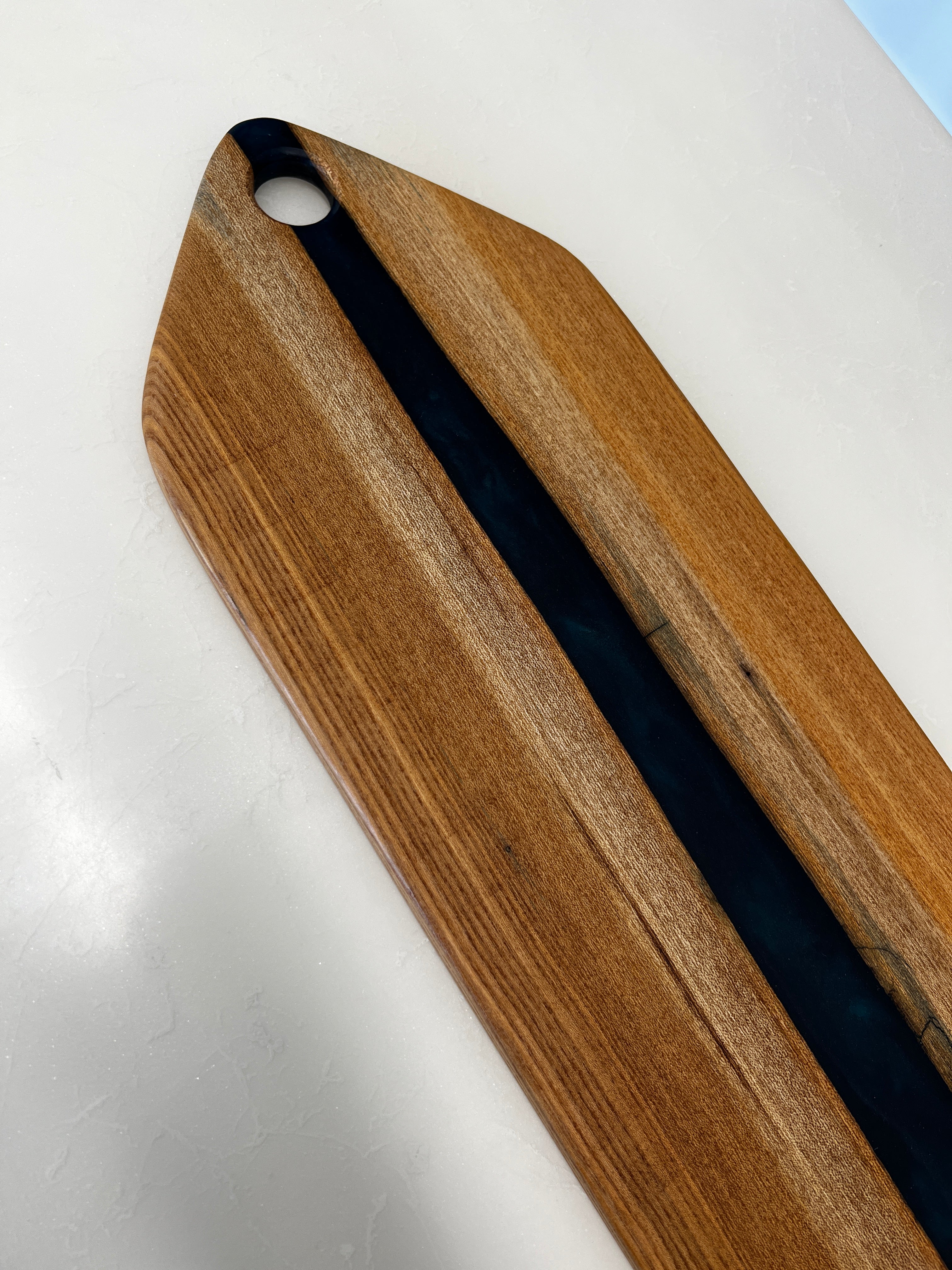 Siberian Elm & Blue Diamond Resin Baguette Board