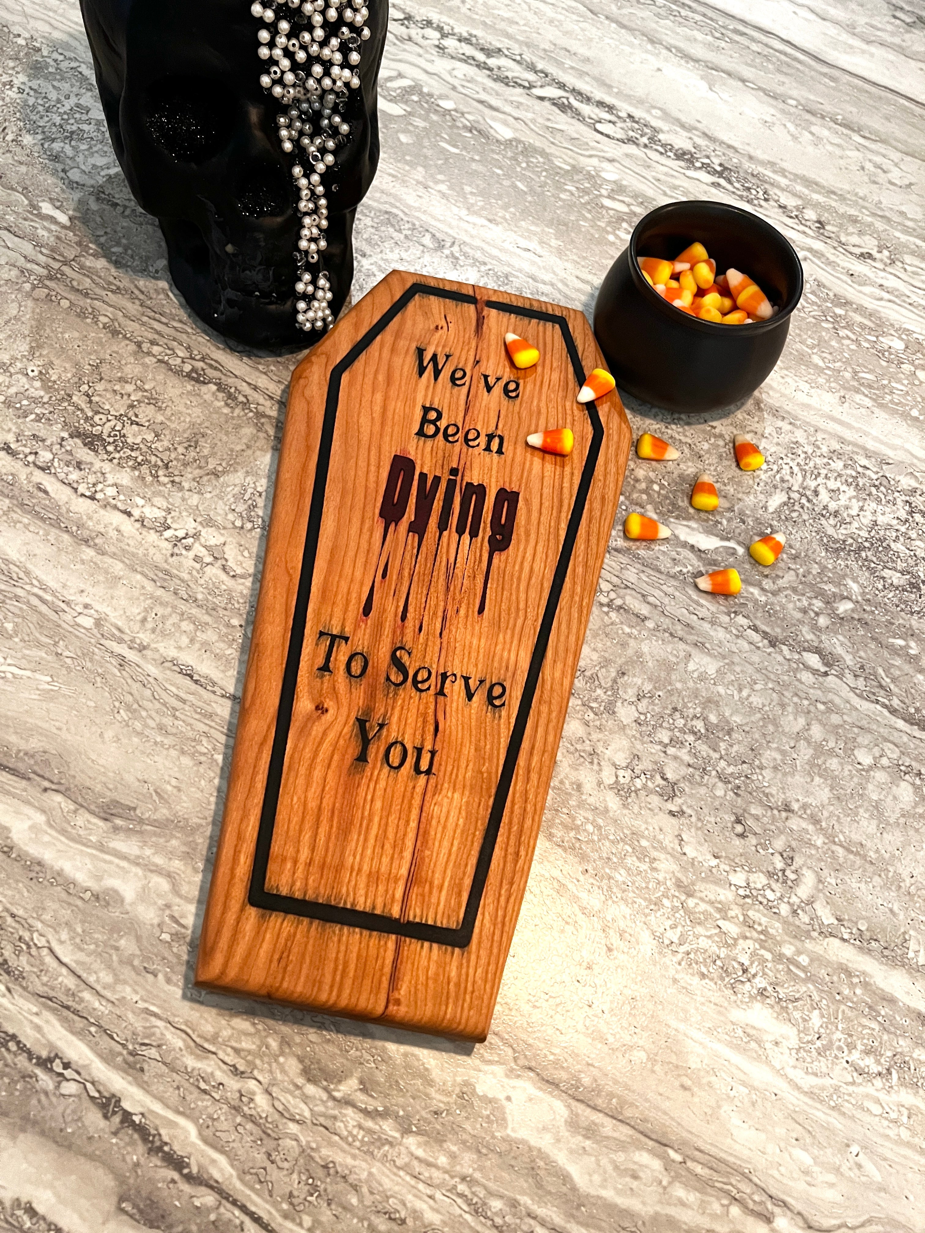 “Dying to Serve You” Cherry Serving Board