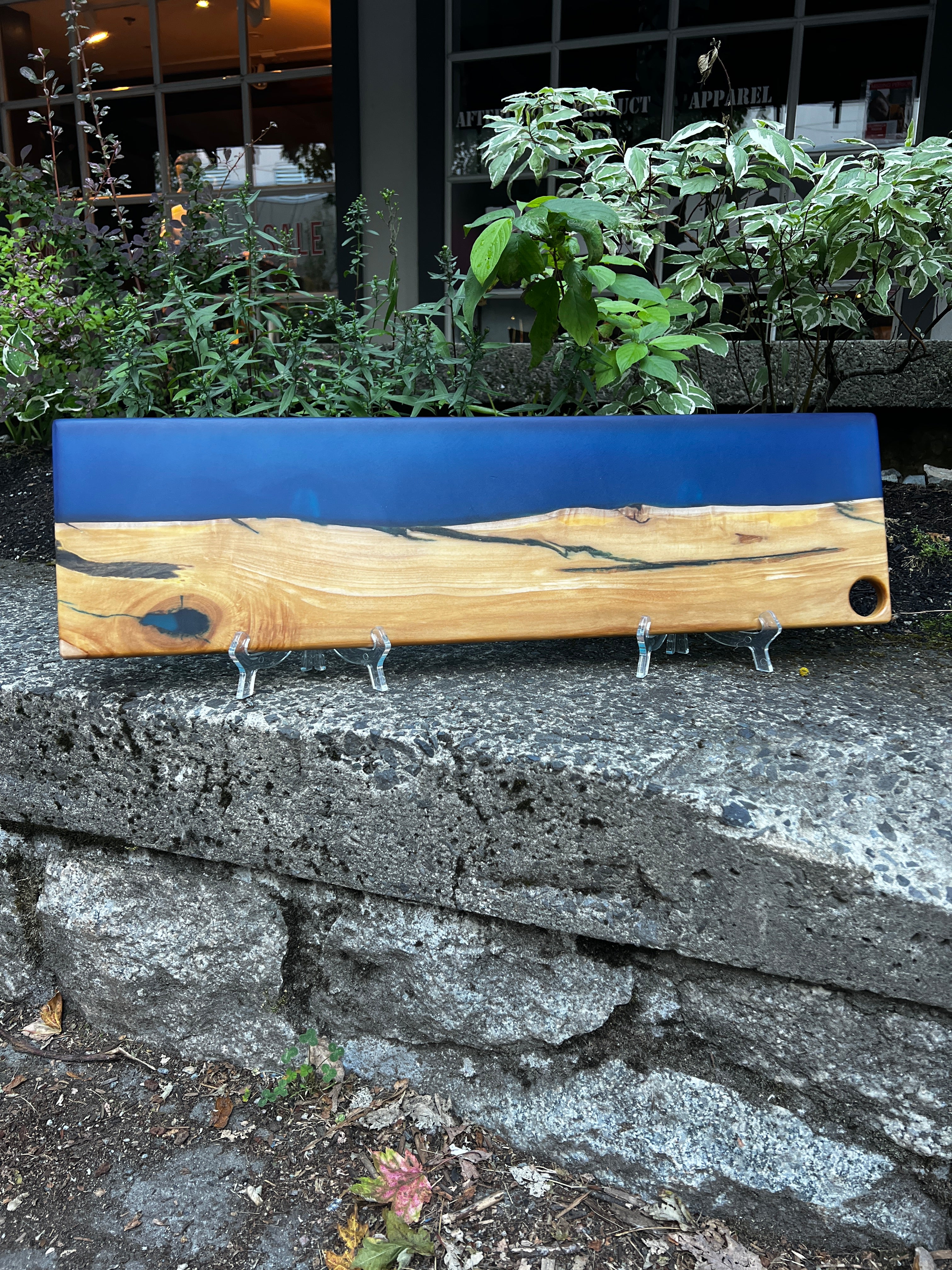 Live Edge Maple & Ocean Blue Charcuterie Board