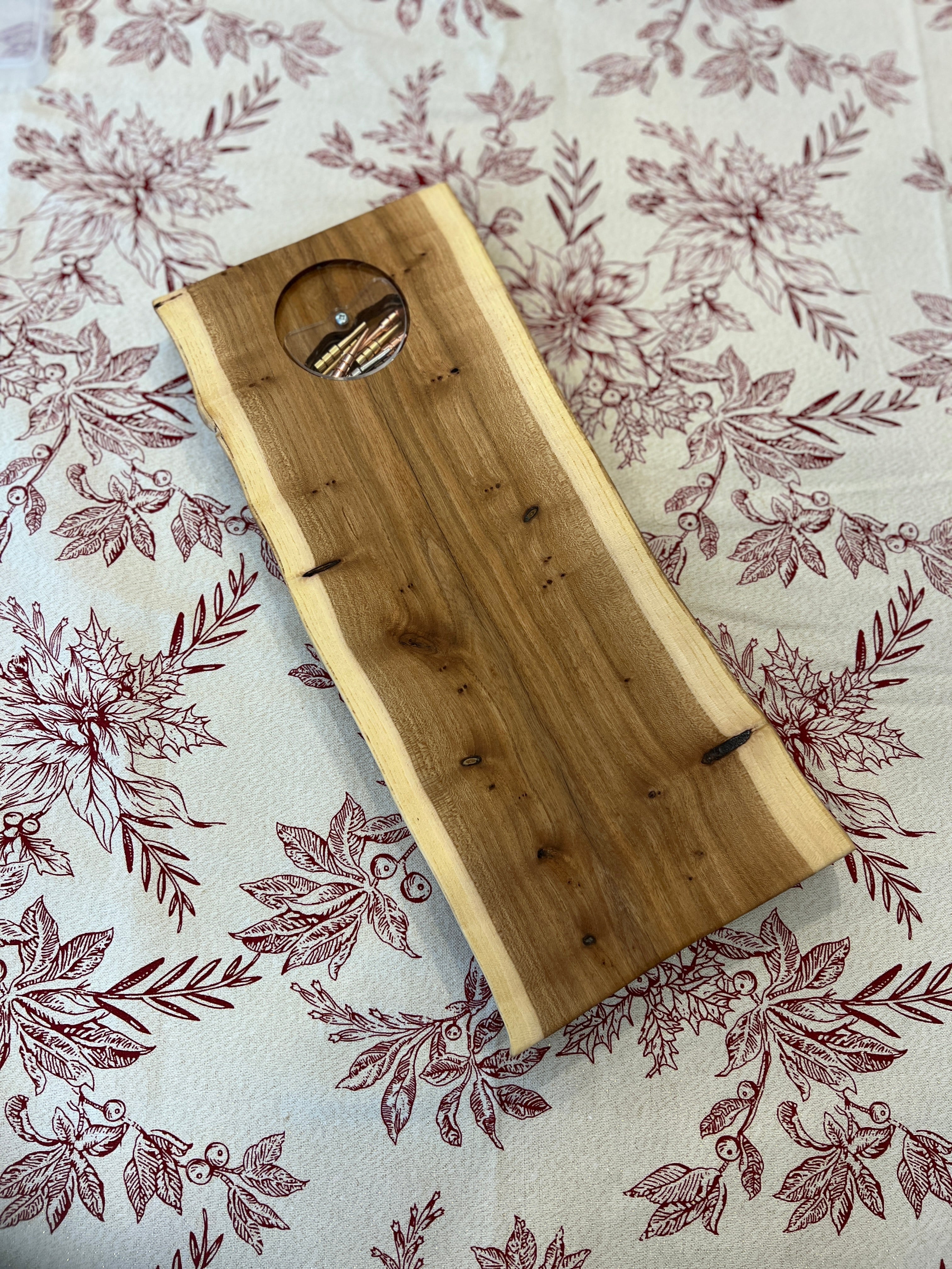 Live Edge Chinese Elm Cribbage Board