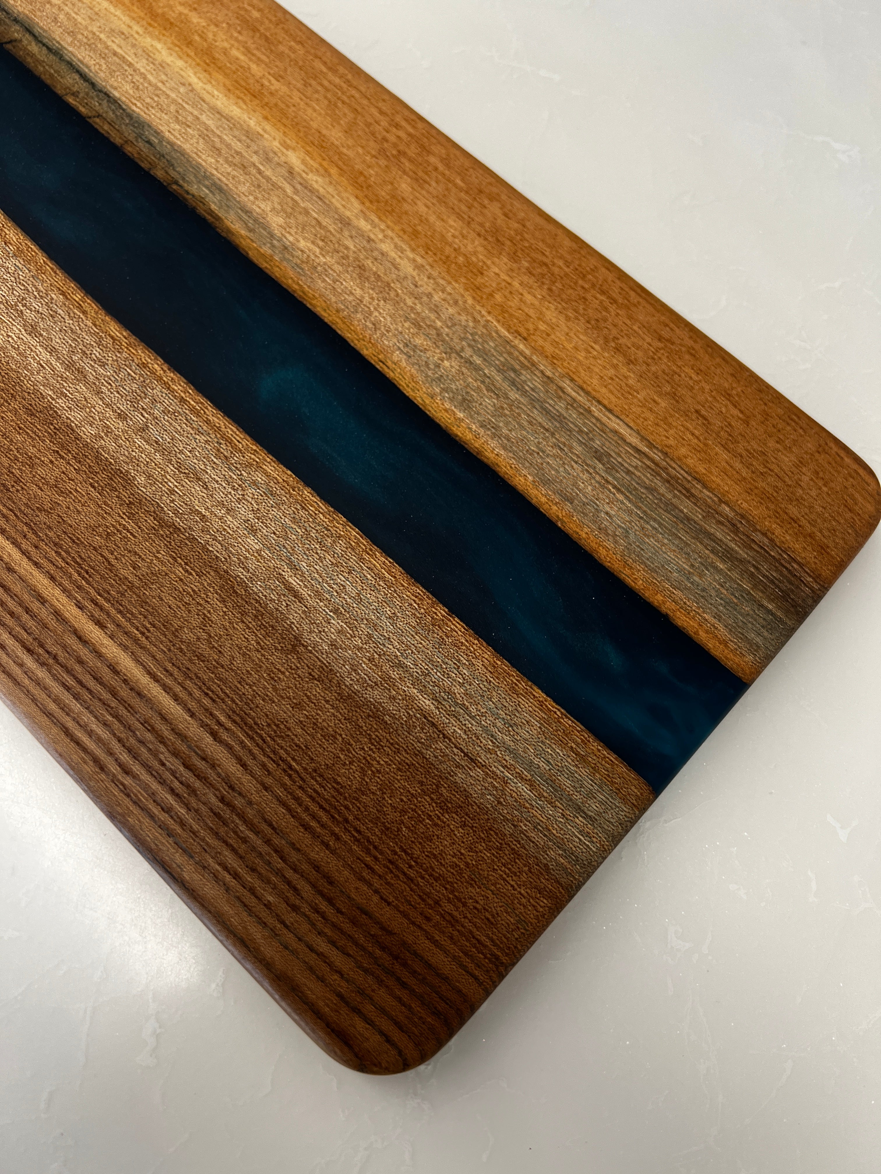 Siberian Elm & Blue Diamond Resin Baguette Board