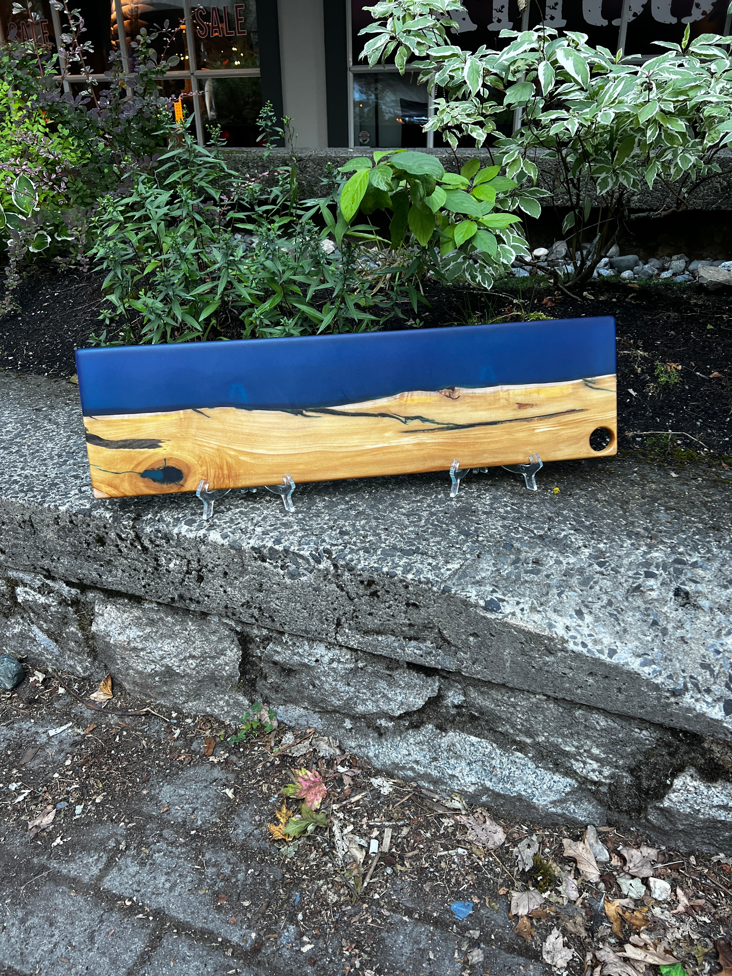 Live Edge Maple & Ocean Blue Charcuterie Board