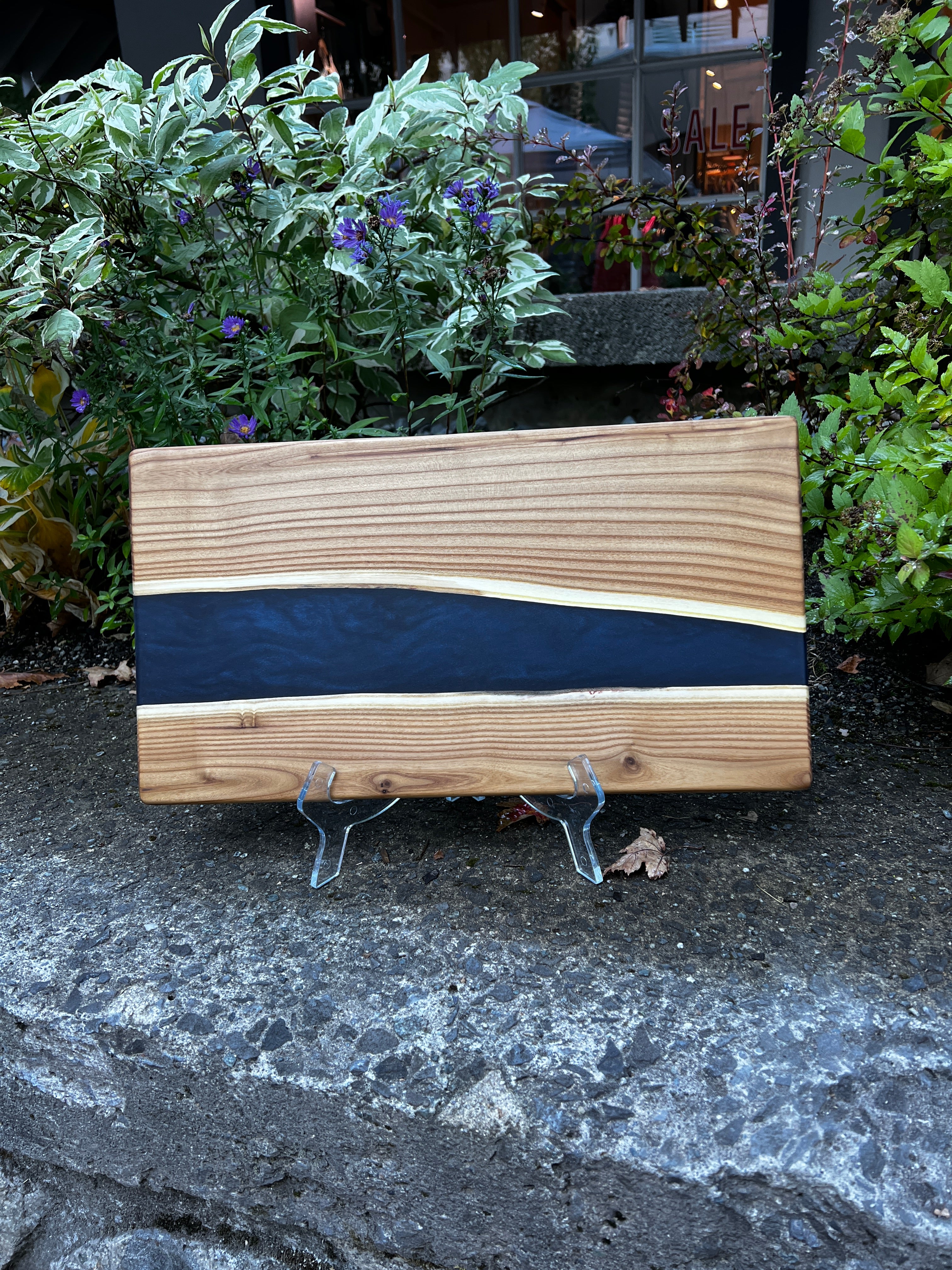 Russian Olive & Sapphire Blue Resin Charcuterie Board