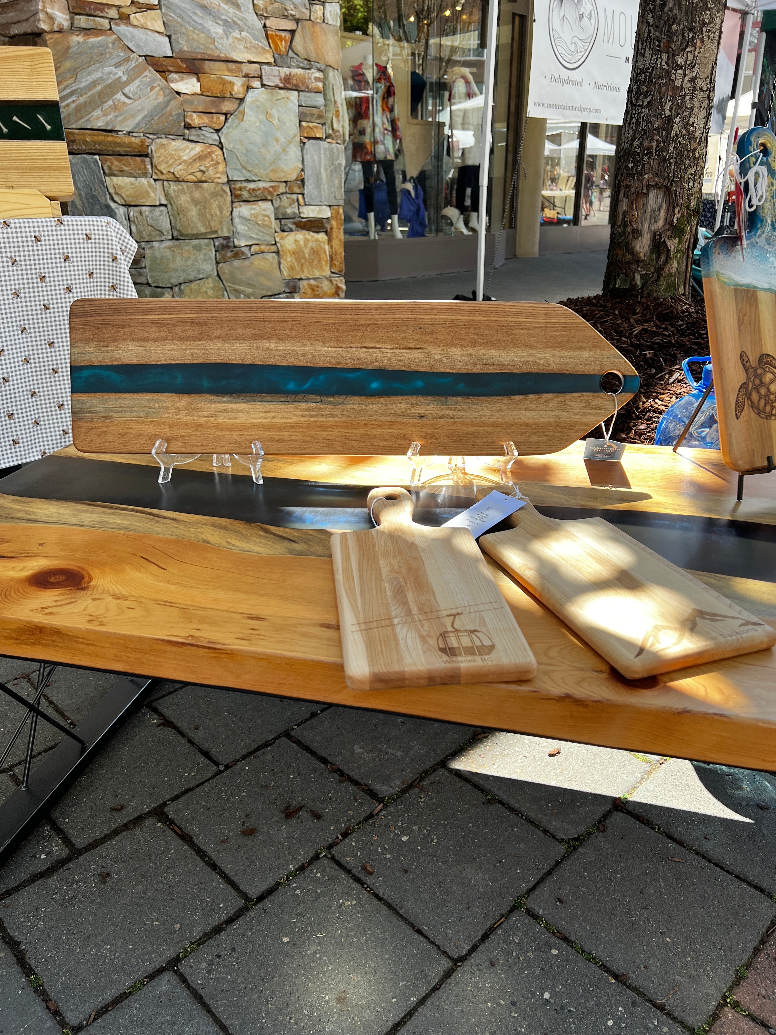 Siberian Elm & Blue Diamond Resin Baguette Board