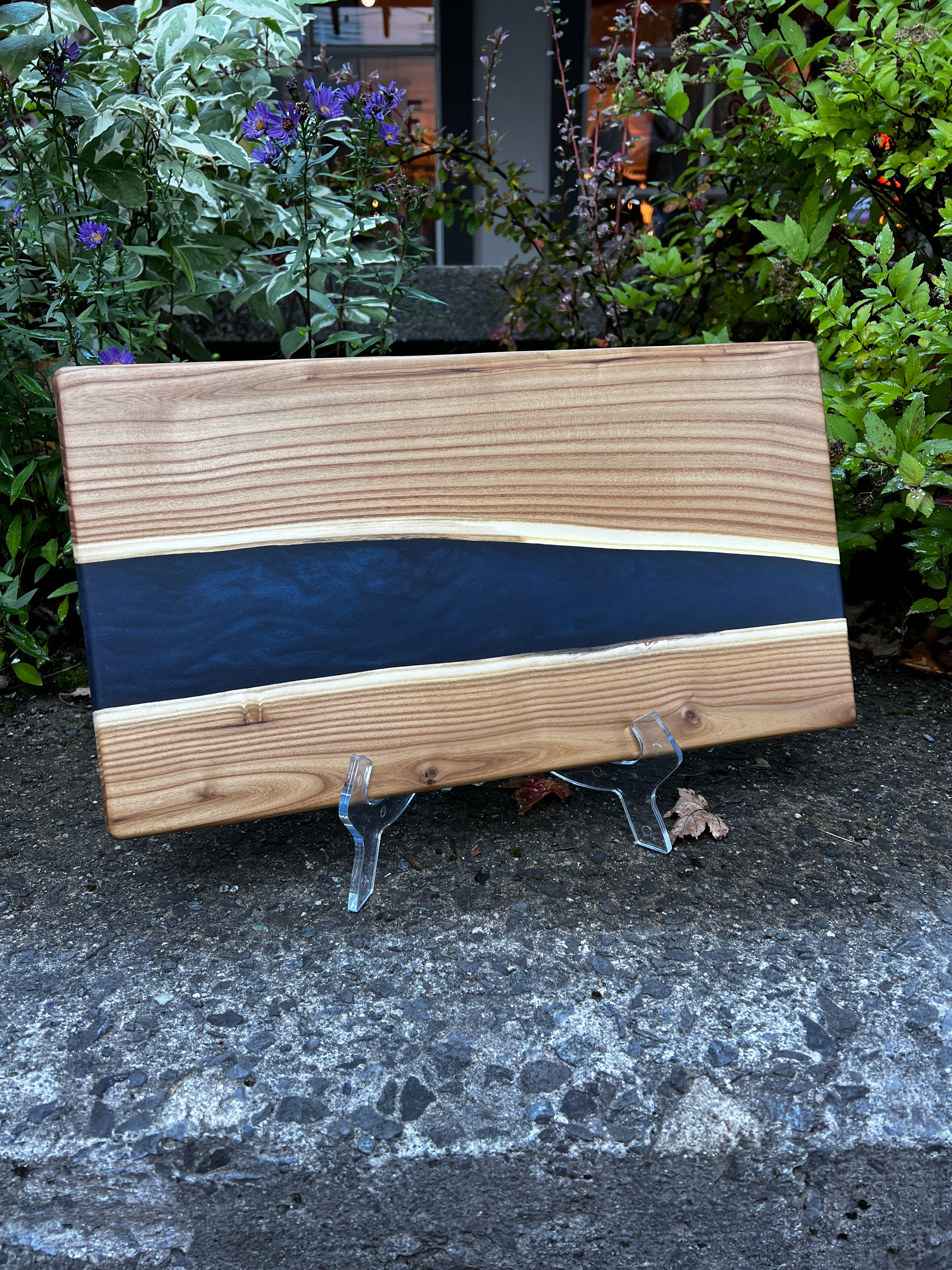 Russian Olive & Sapphire Blue Resin Charcuterie Board